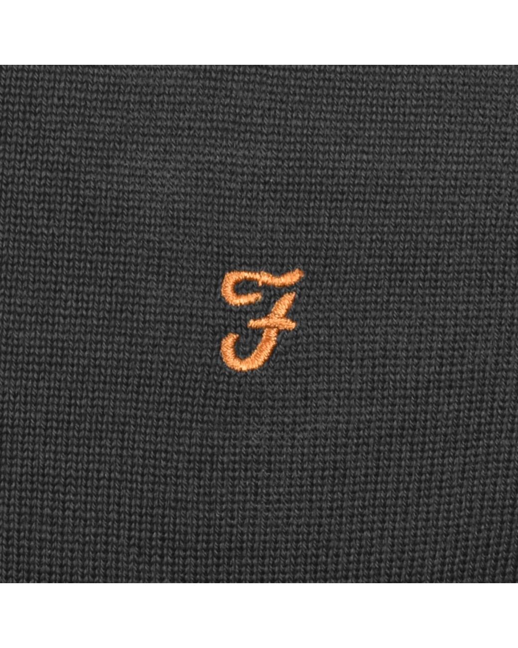 Farah Black Farah Redchurch Merino Wool Jumper for men