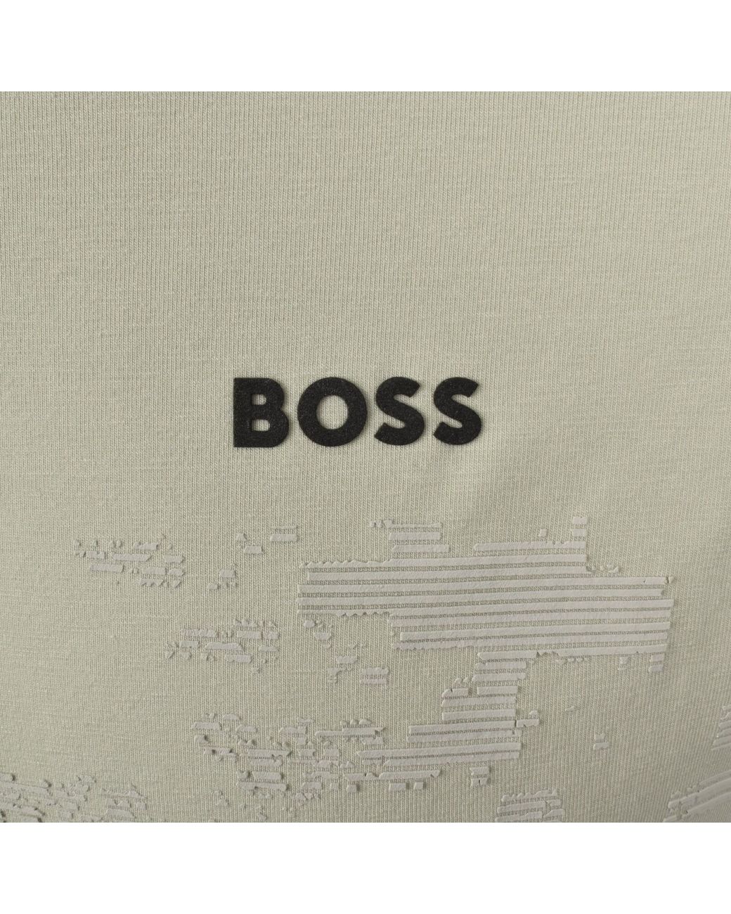 Boss Natural Boss Globe Pattern Polo T Shirt for men