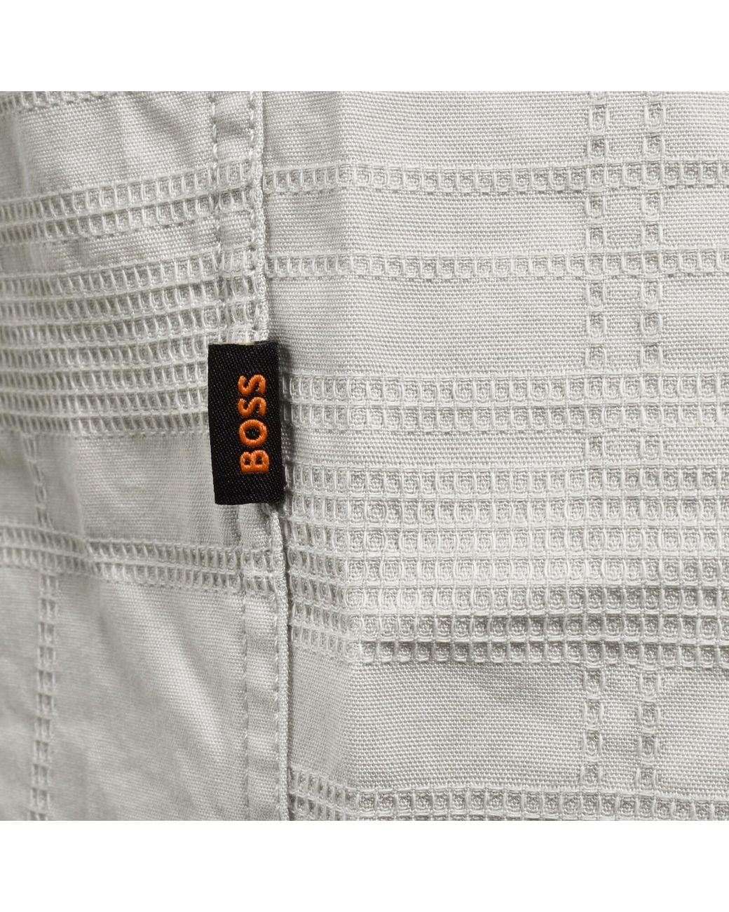 Boss Gray Boss Rayer M Short Sleeve Shirt for men