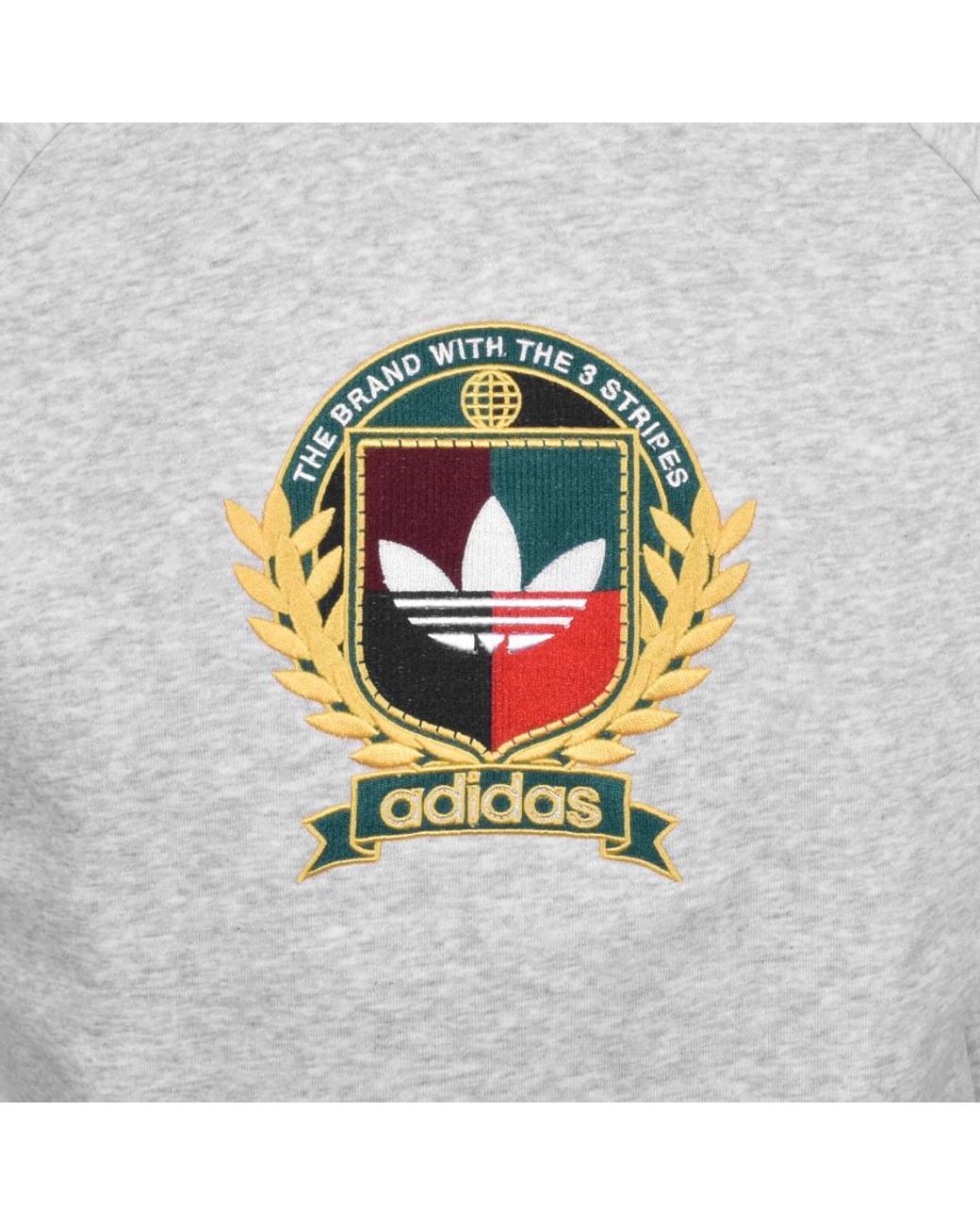 adidas Originals Collegiate Crest Sweatshirt in Grey for Men Lyst UK