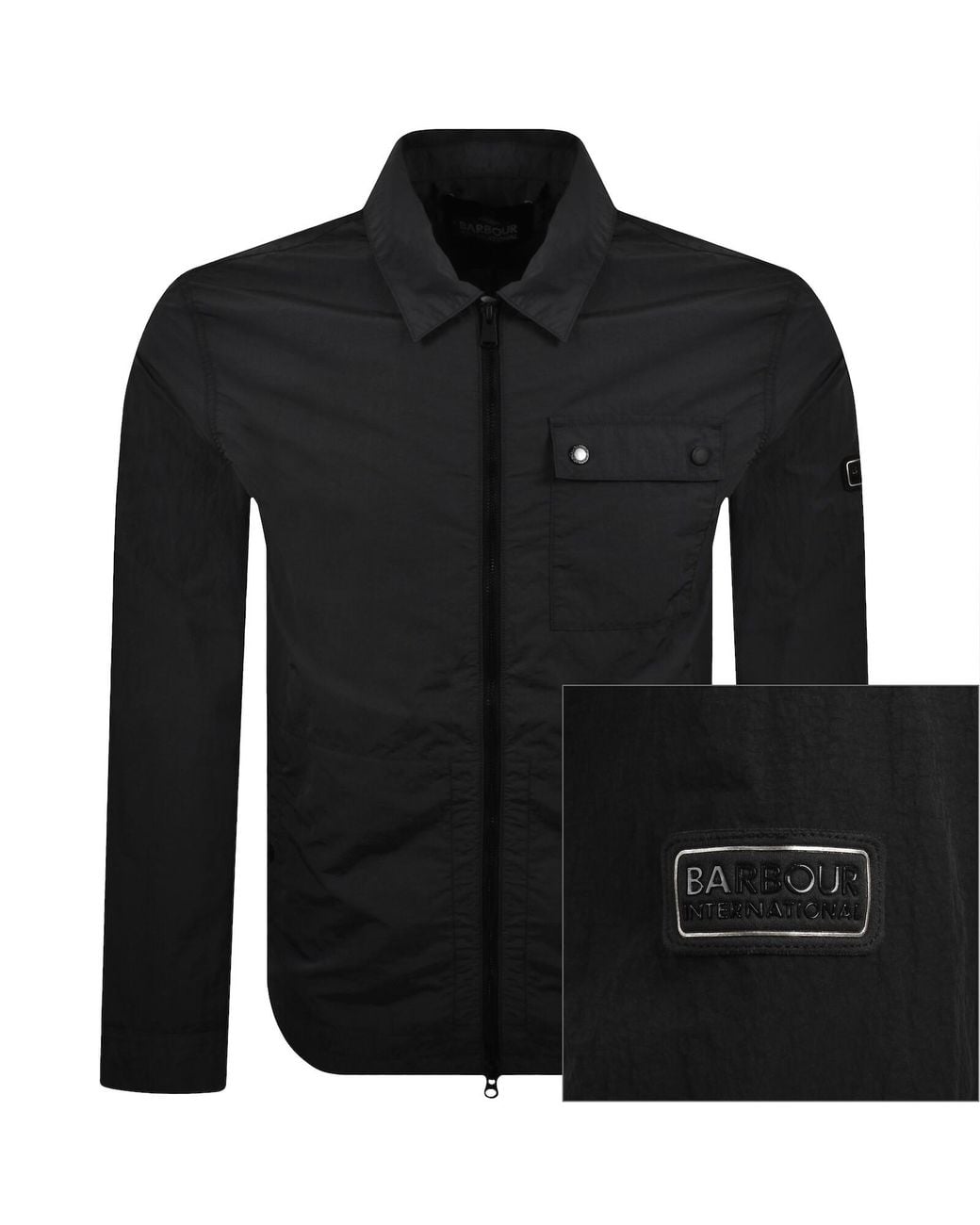 Barbour Black Inline Overshirt for men