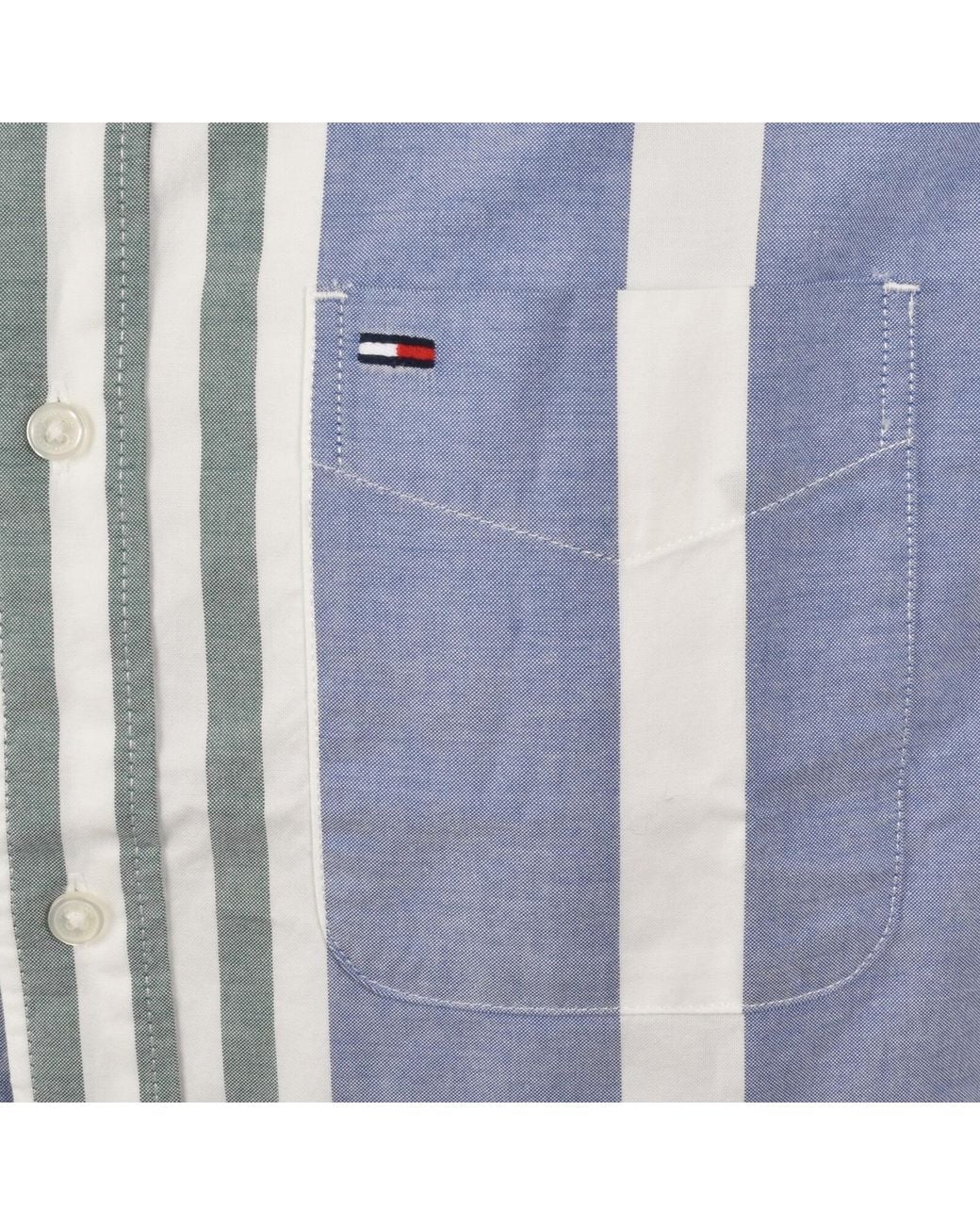 Tommy Hilfiger Blue Oxford Fun Stripe Shirt Ecru for men