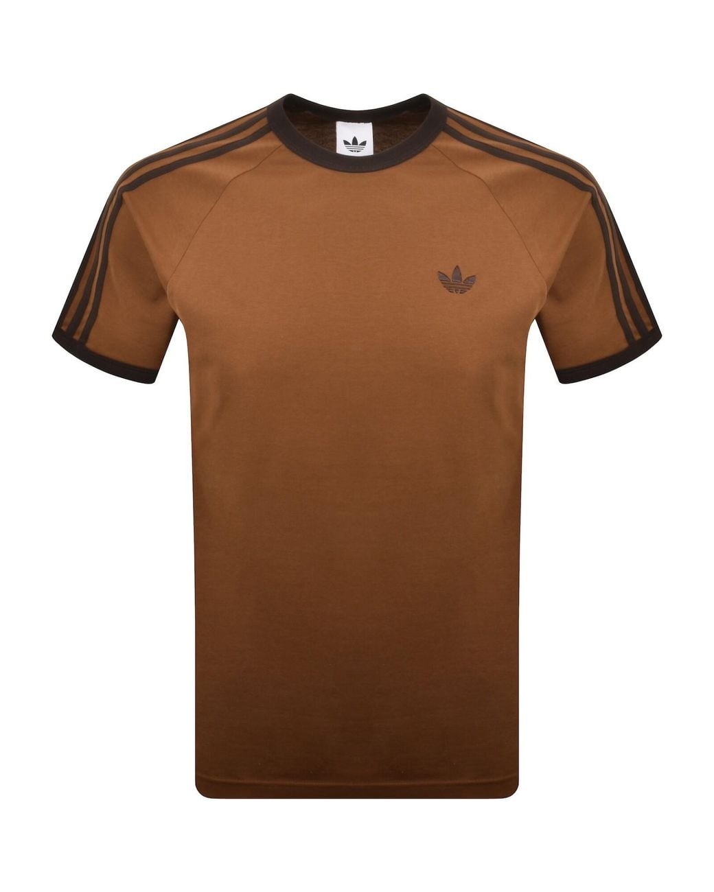 Adidas Originals Brown 3 Stripes T Shirt for men