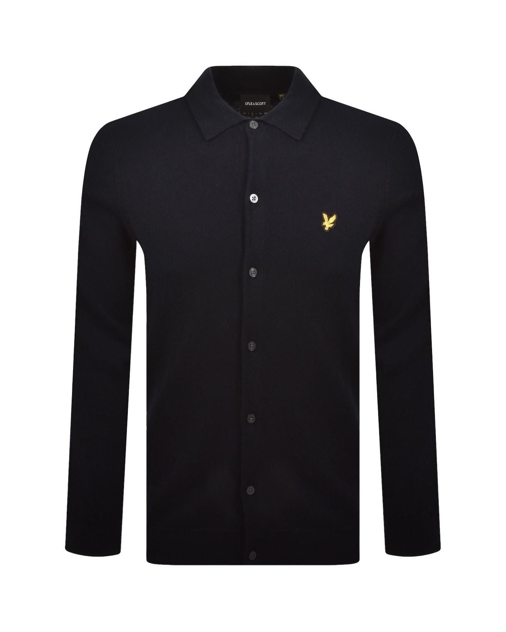 Lyle & Scott Blue Cotton Merino Knitted Shirt for men