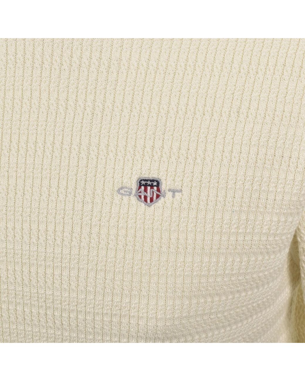 Gant Natural Cable Knit Half Zip Jumper for men