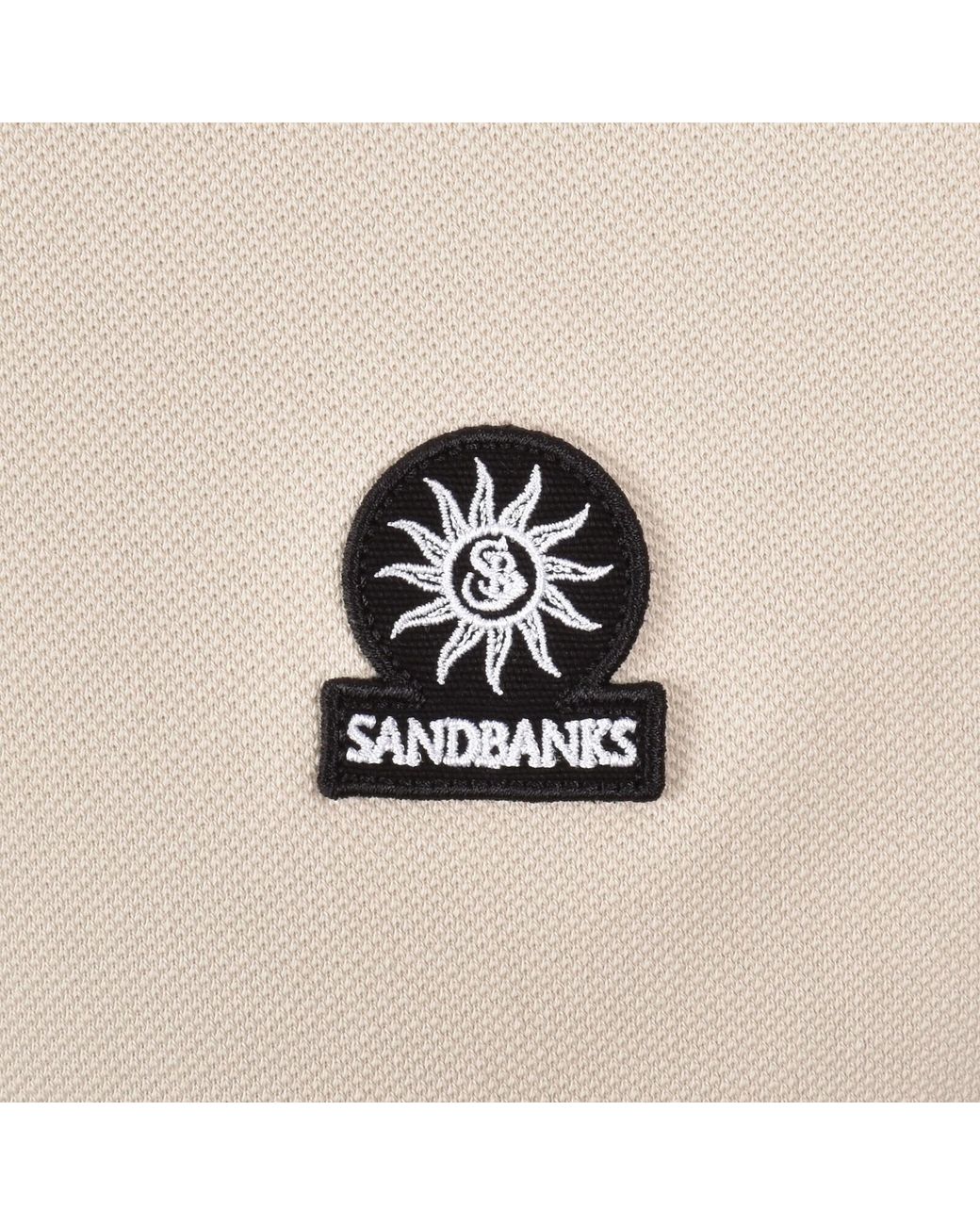 Sandbanks Natural Badge Logo Polo T Shirt for men