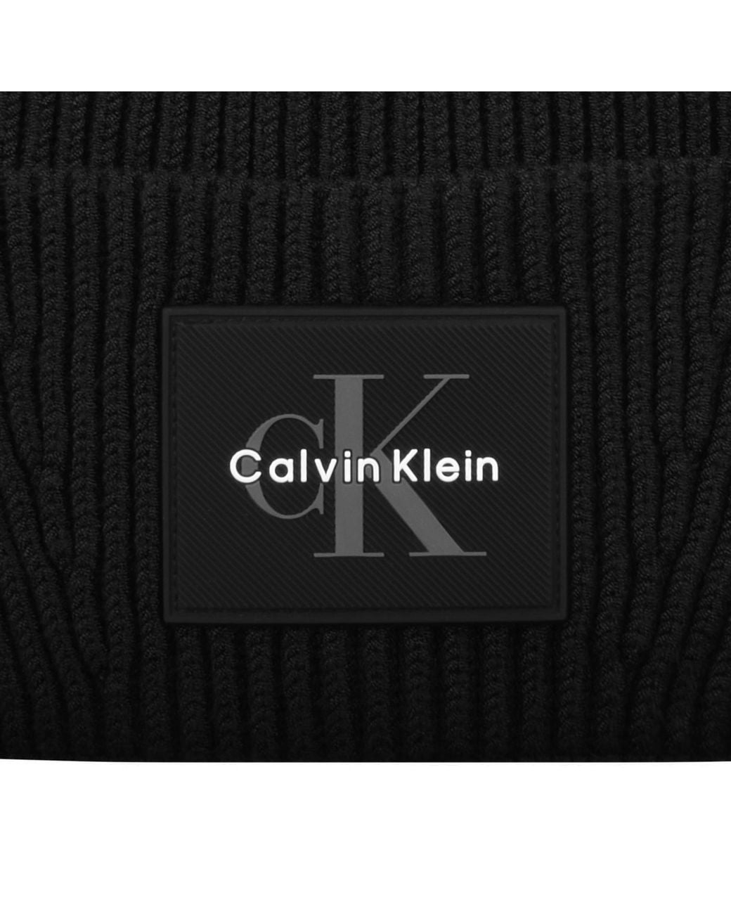 Vid Rib Calvin Klein Patch Rib Beanie in Black for Men | Lyst UK