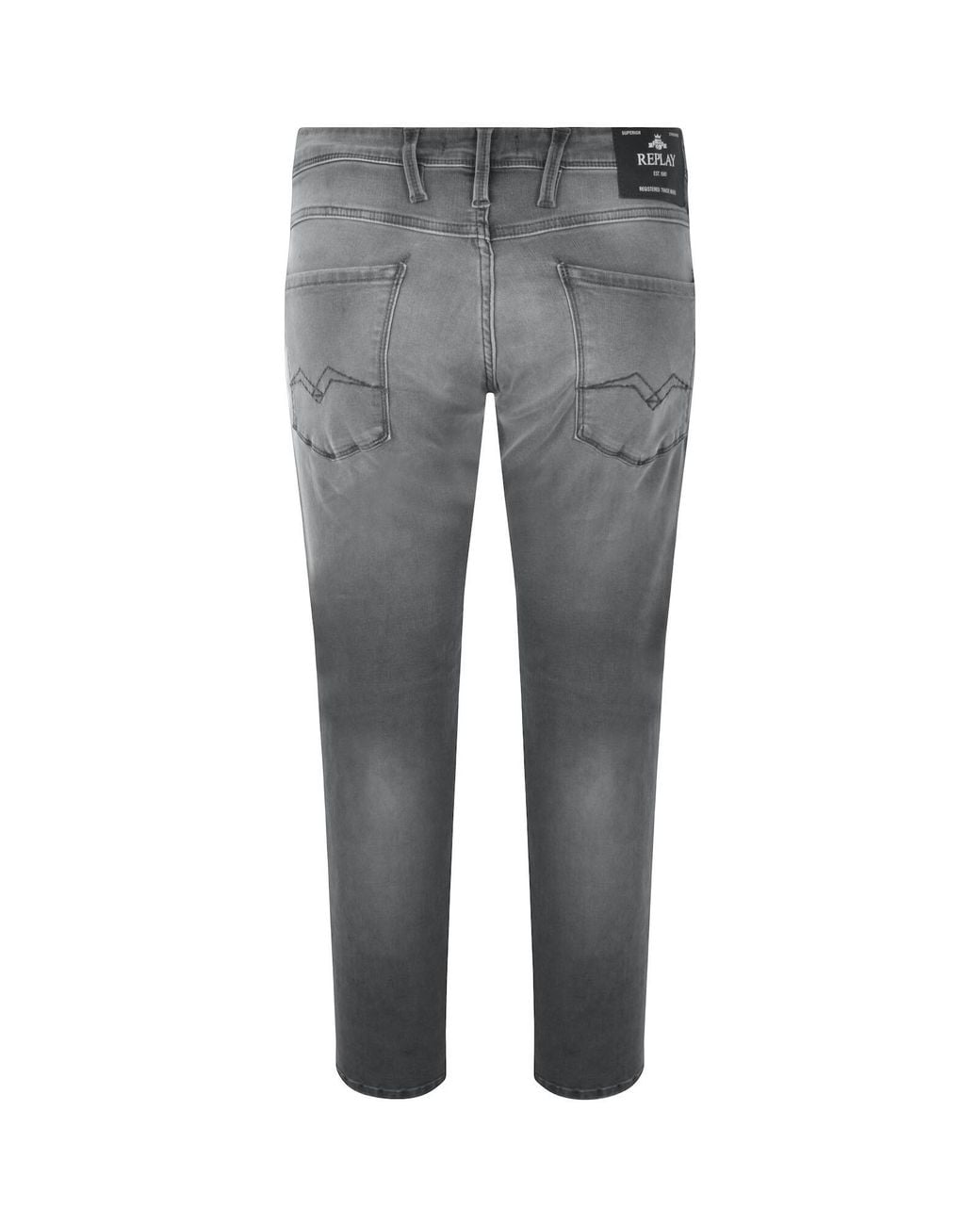 Replay Gray Anbass Slim Fit Mid Wash Jeans for men
