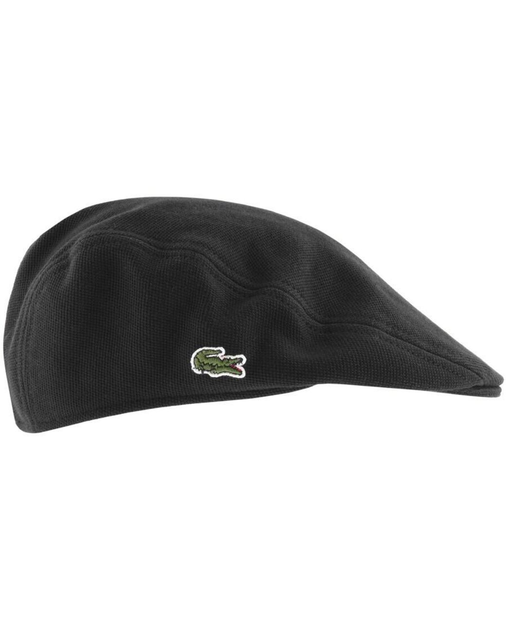 Lacoste Flat Cap in Black | Lyst