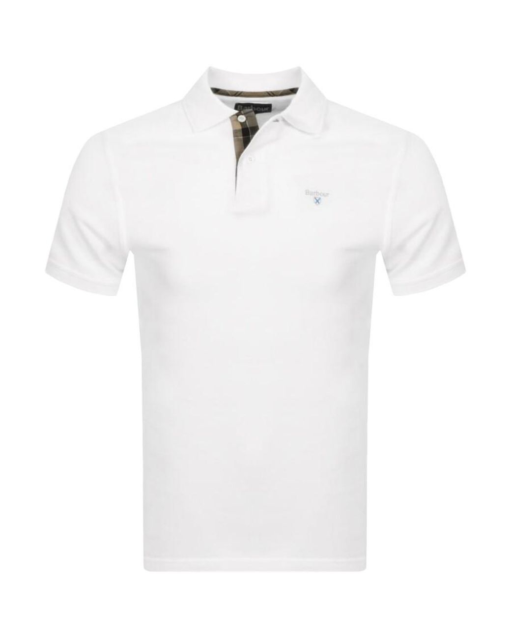 Barbour White Pique Polo T Shirt for men