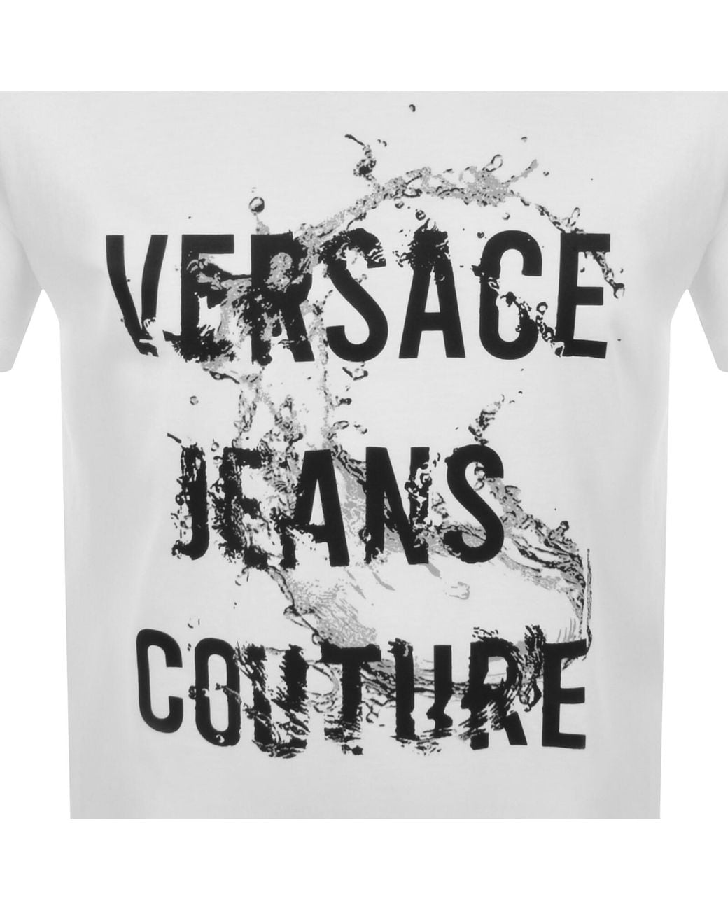 Versace Jeans White Couture Logo Splash T Shirt for men