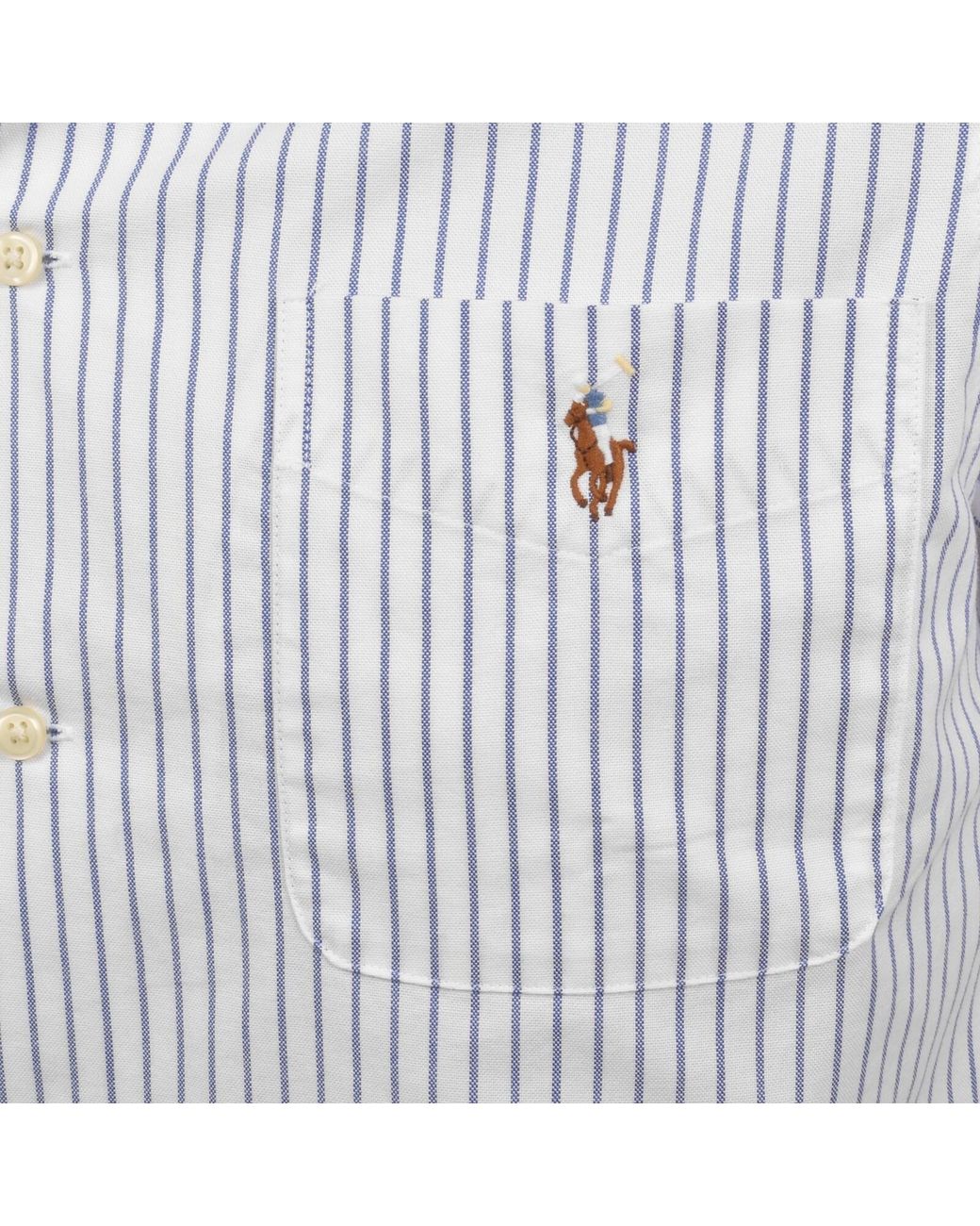 Ralph Lauren Blue Short Sleeve Stripe Shirt for men