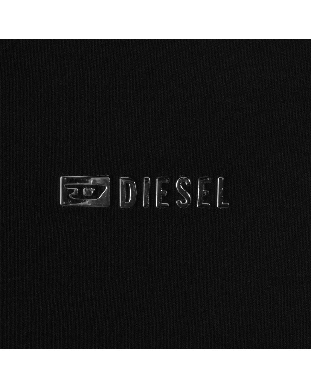 DIESEL Black T Bill Hooded Long Sleeve T Shirt for men