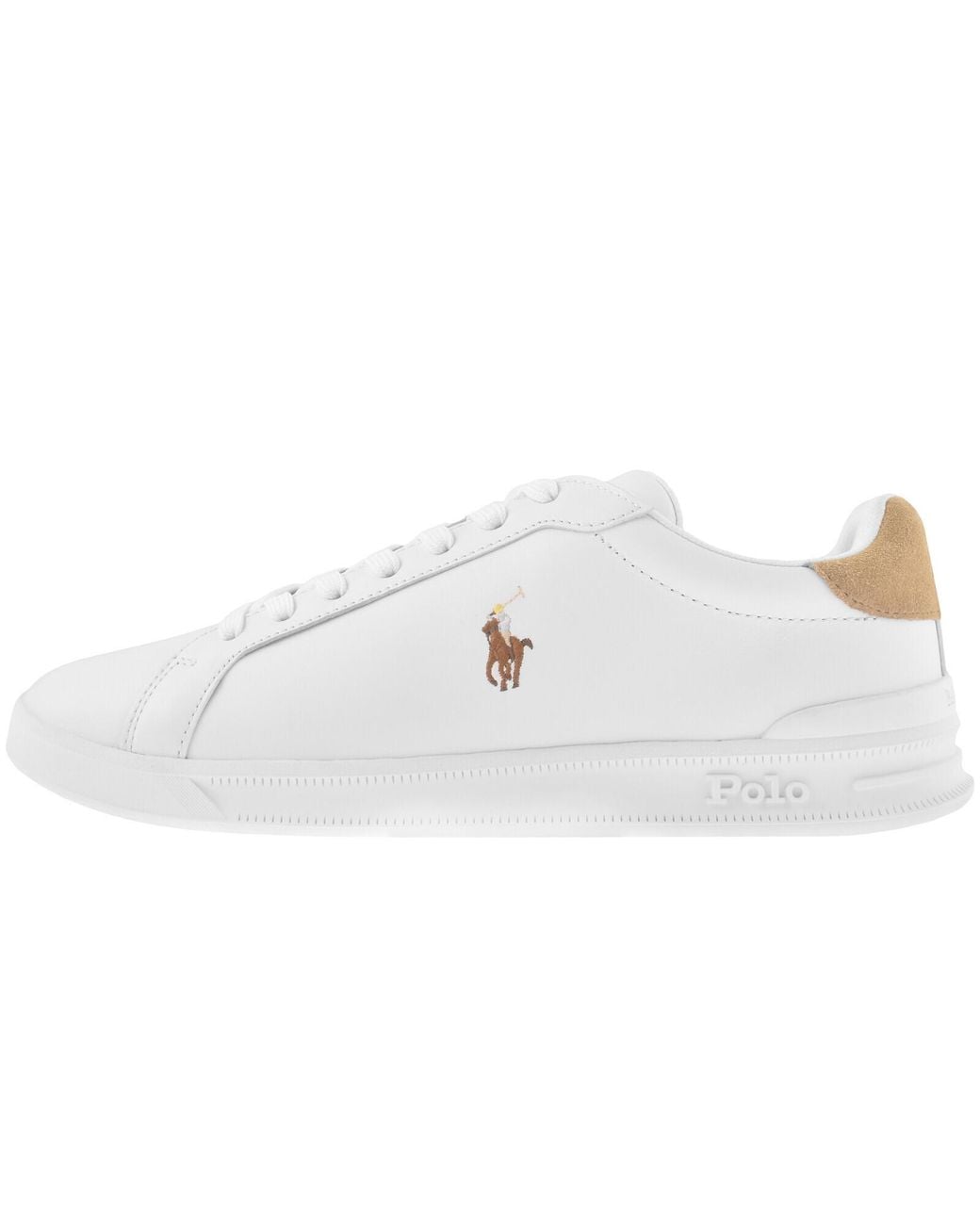 Ralph Lauren White Heritage Court Trainers for men