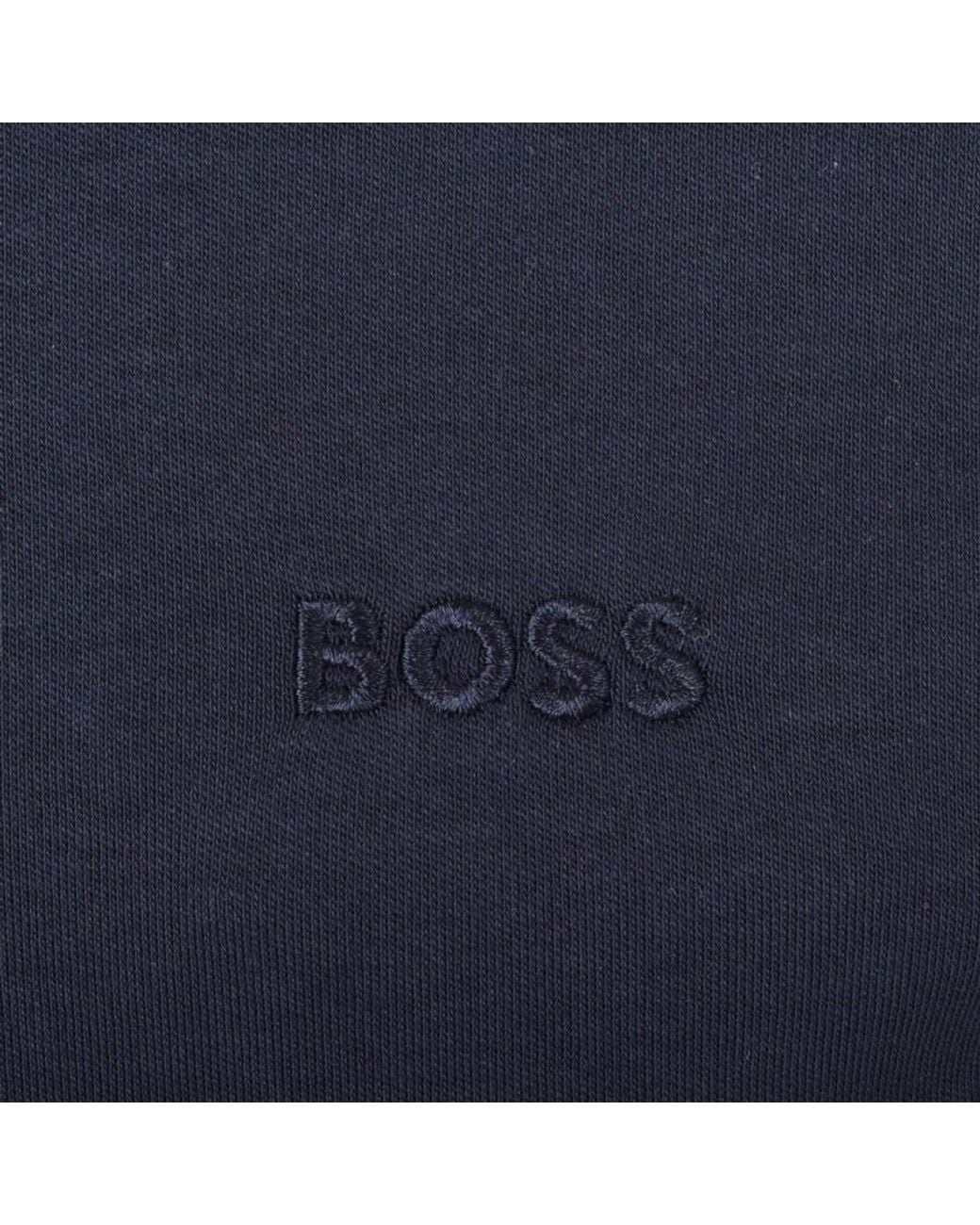 BOSS BUSINESS Blue Boss Pado 30 Long Sleeved Polo T Shirt for men