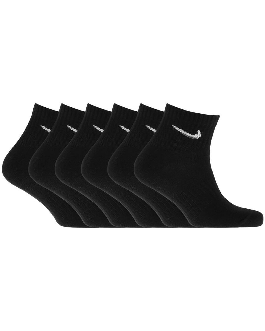 Nike Black 6 Pack Ankle Socks for men