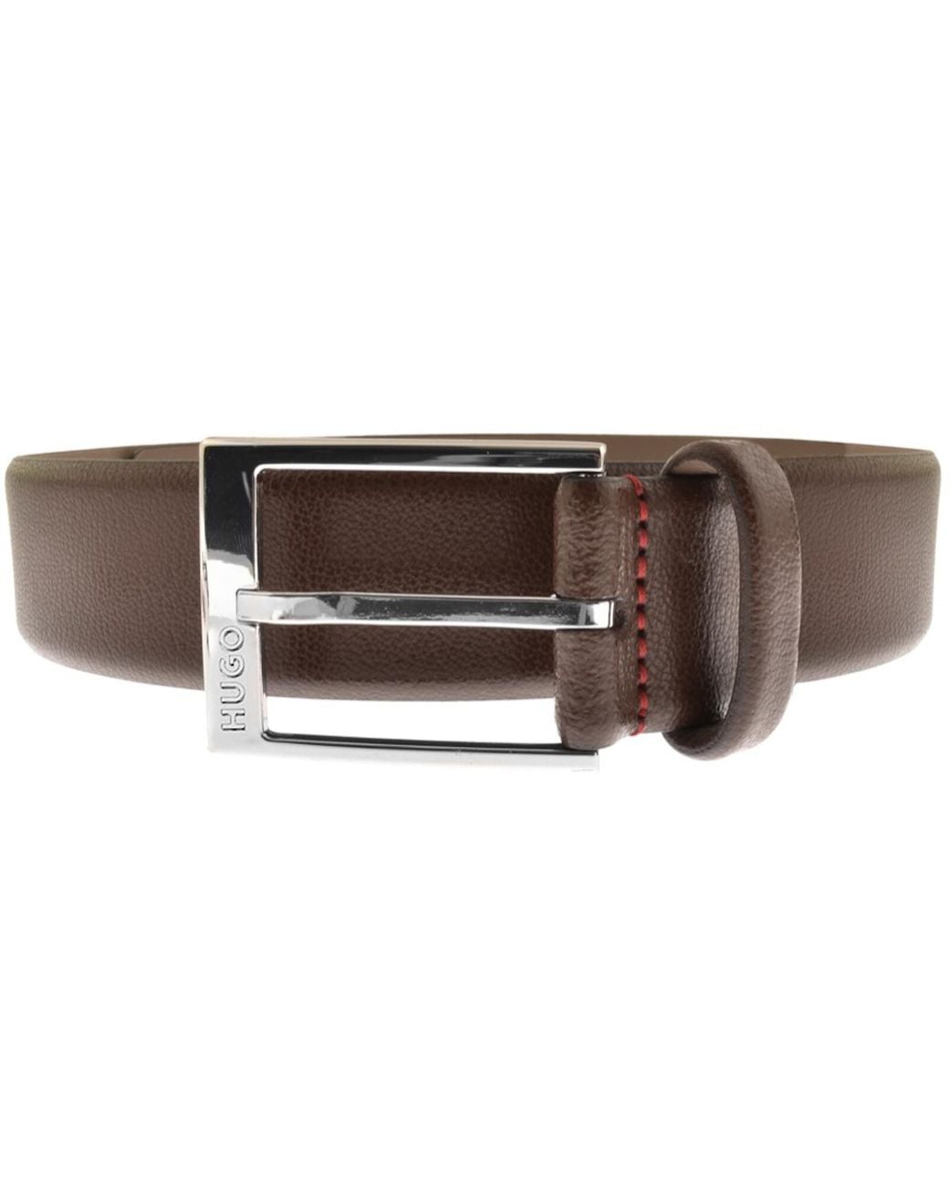 HUGO Brown Gellot Leather Belt for men