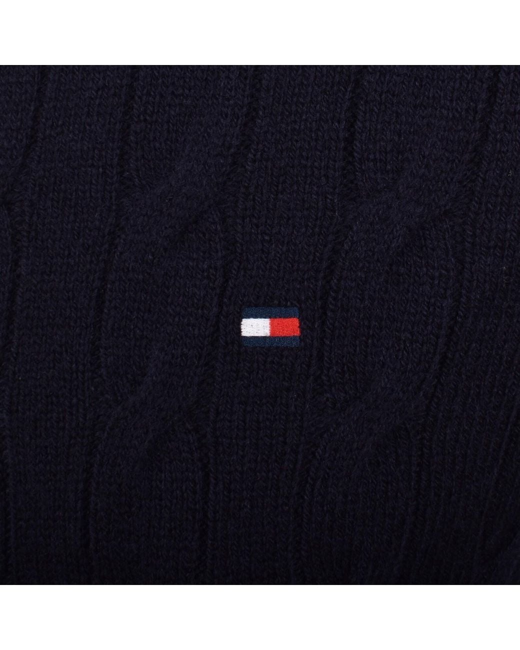 Tommy Hilfiger Blue Lambswool Cable Knit Jumper for men