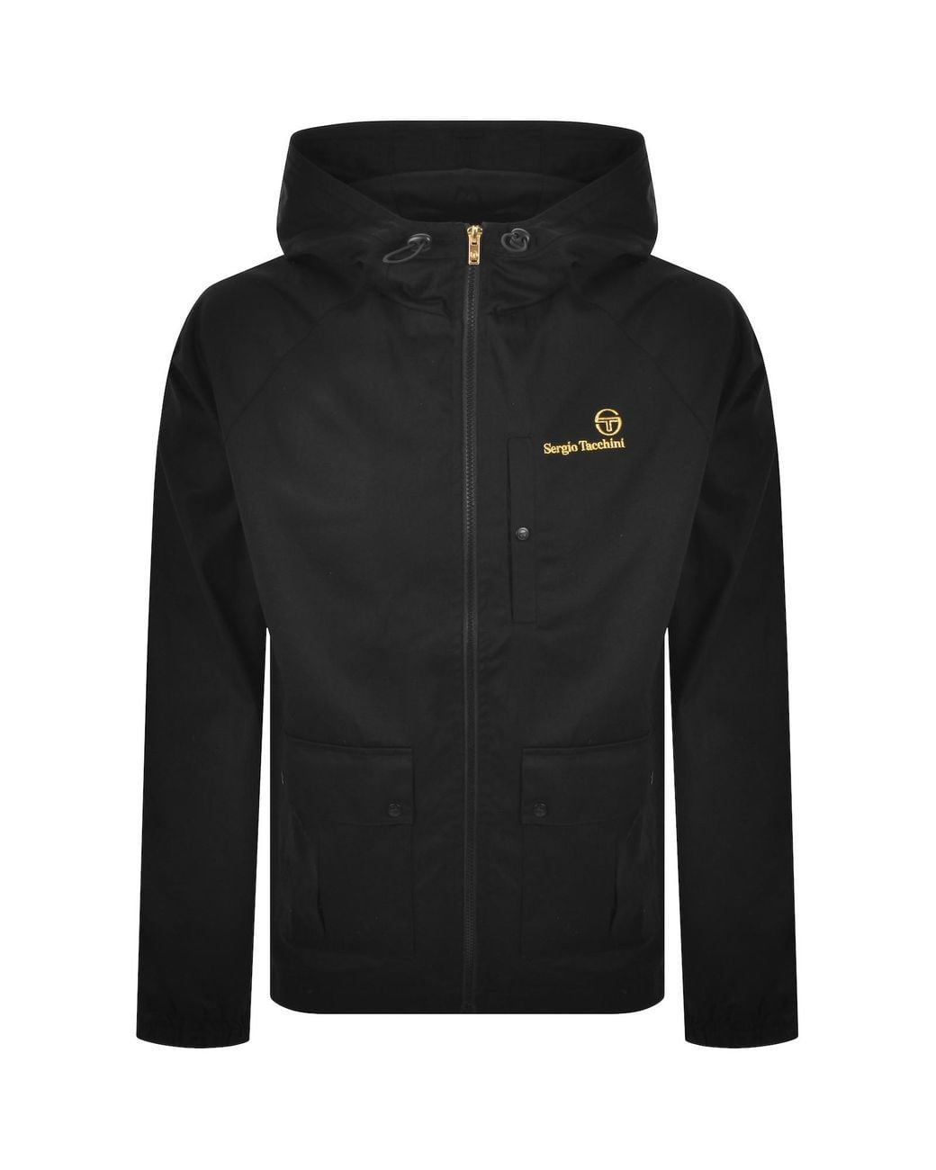 Sergio Tacchini Black Mancini Hooded Jacket for men