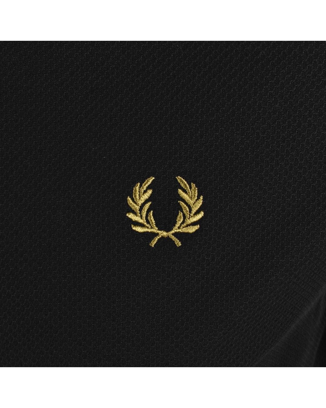 Fred Perry Black Tipped Pique T Shirt for men