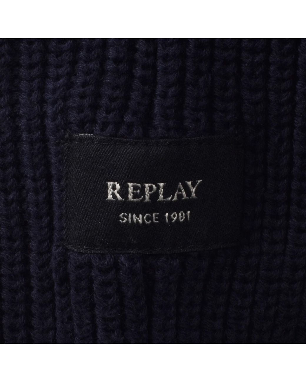 Replay Blue Crew Neck Knit Jumper Night for men