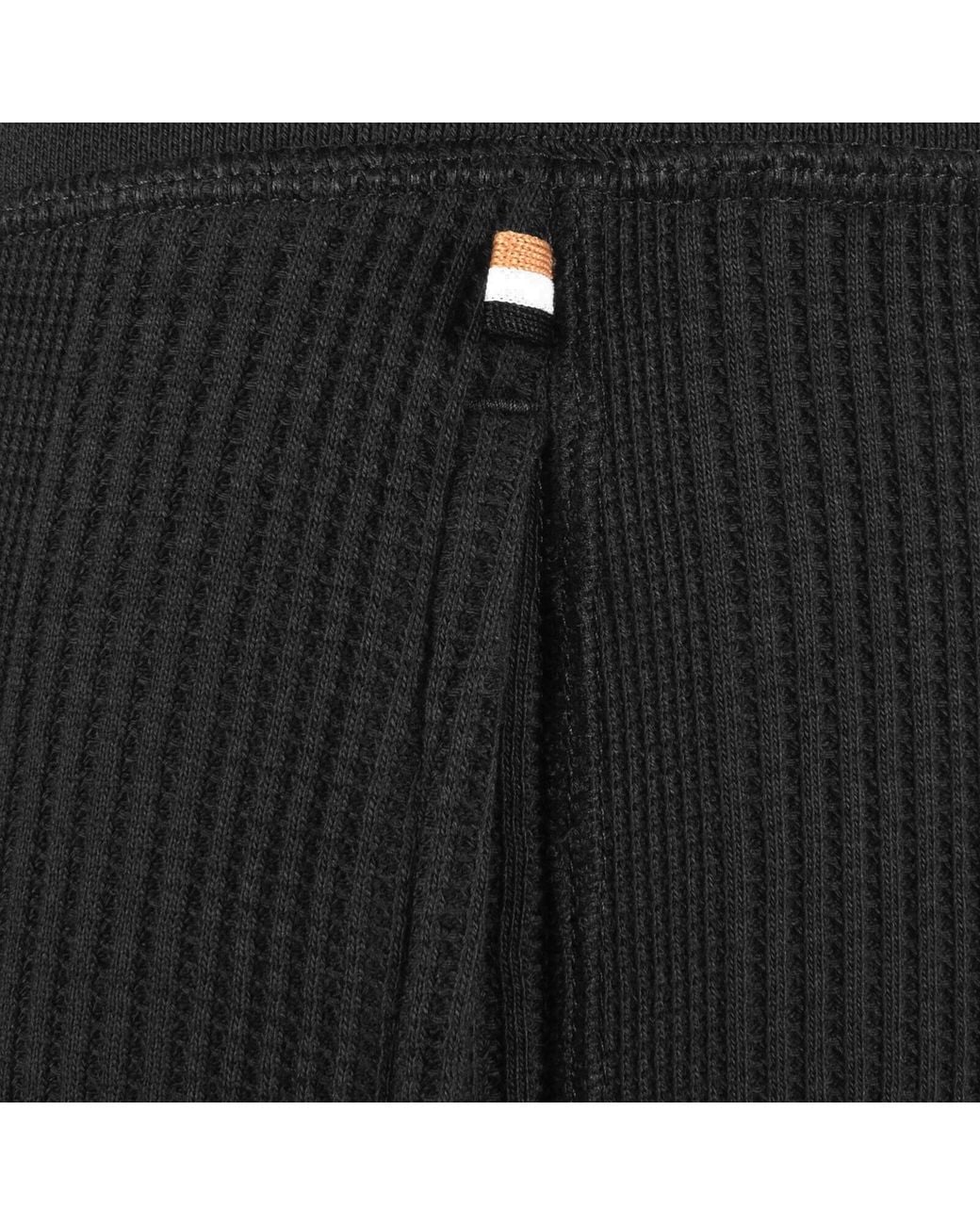 BOSS BUSINESS Black Boss Waffle Structure Joggers for men