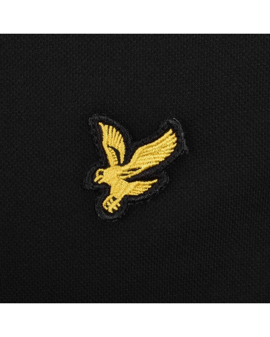 Lyle & Scott Black Qaurter Zip Polo T Shirt Jet for men