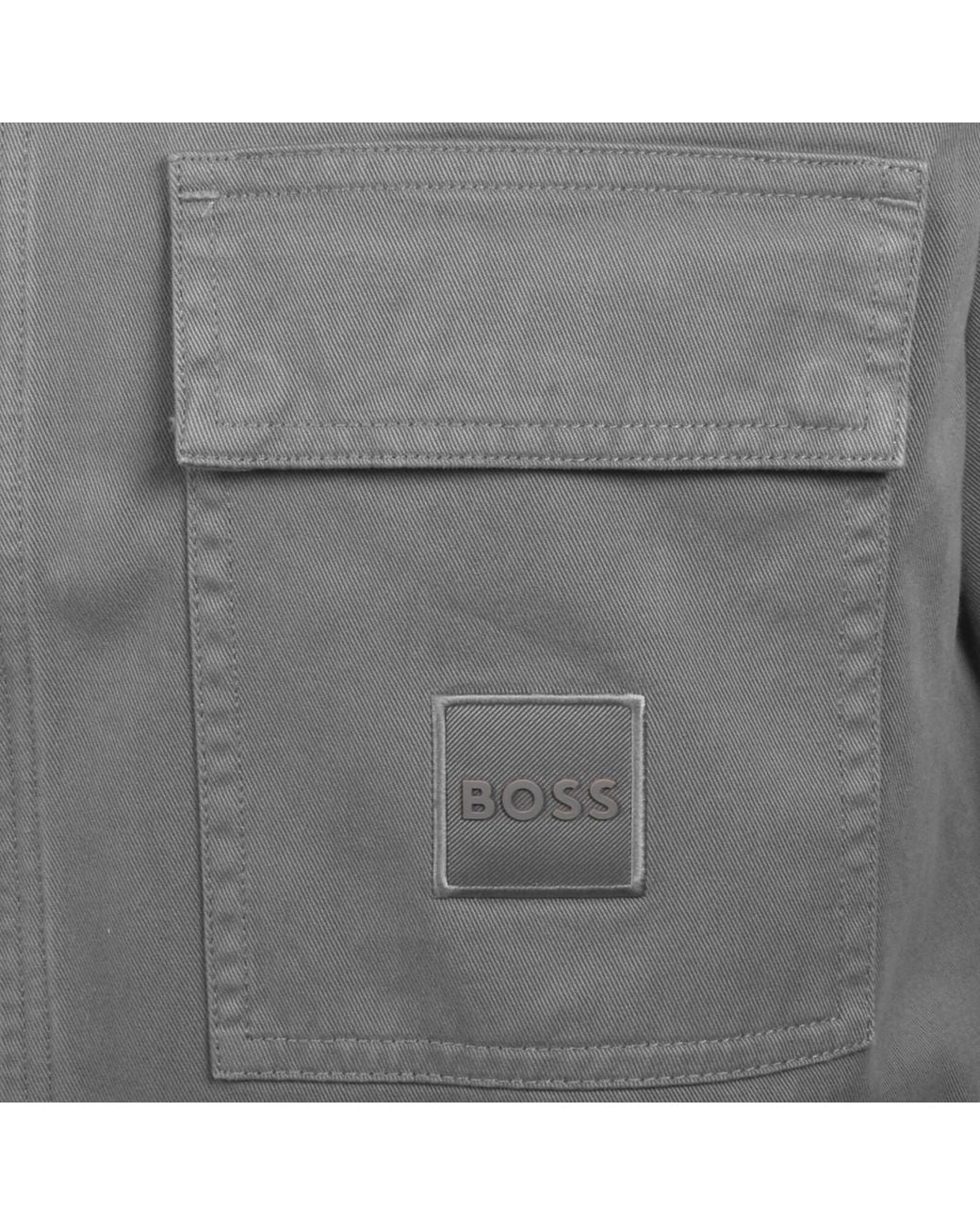 Boss Gray Boss Lovel Full Zip Overshirt for men