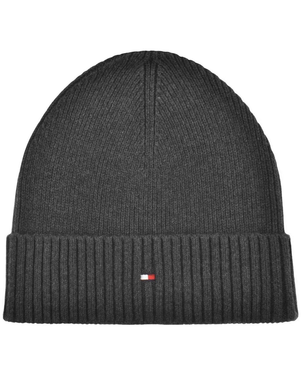 Tommy Hilfiger Gray Flag Beanie Hat for men
