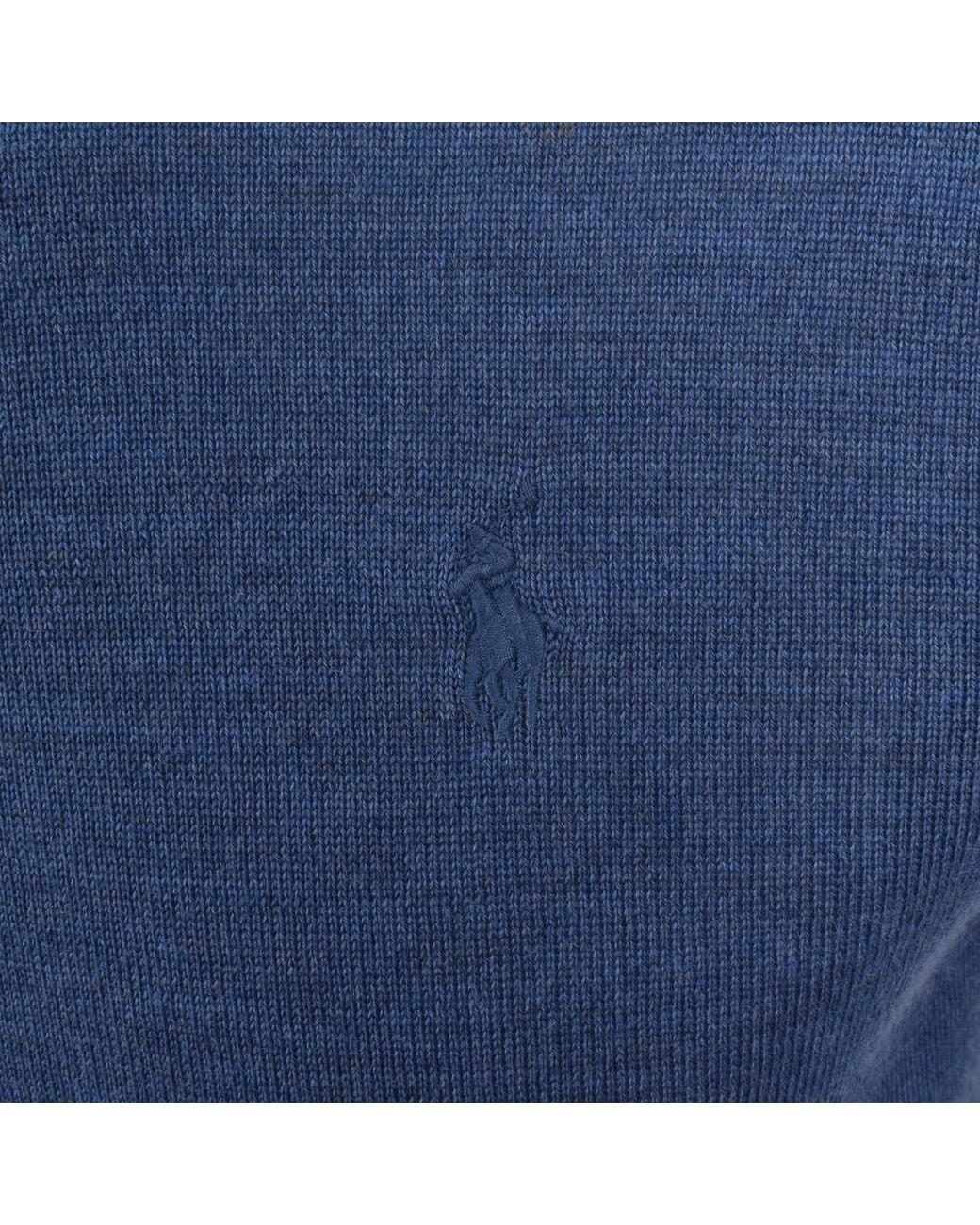 Ralph Lauren Blue Polo Knitted Wool Jumper for men