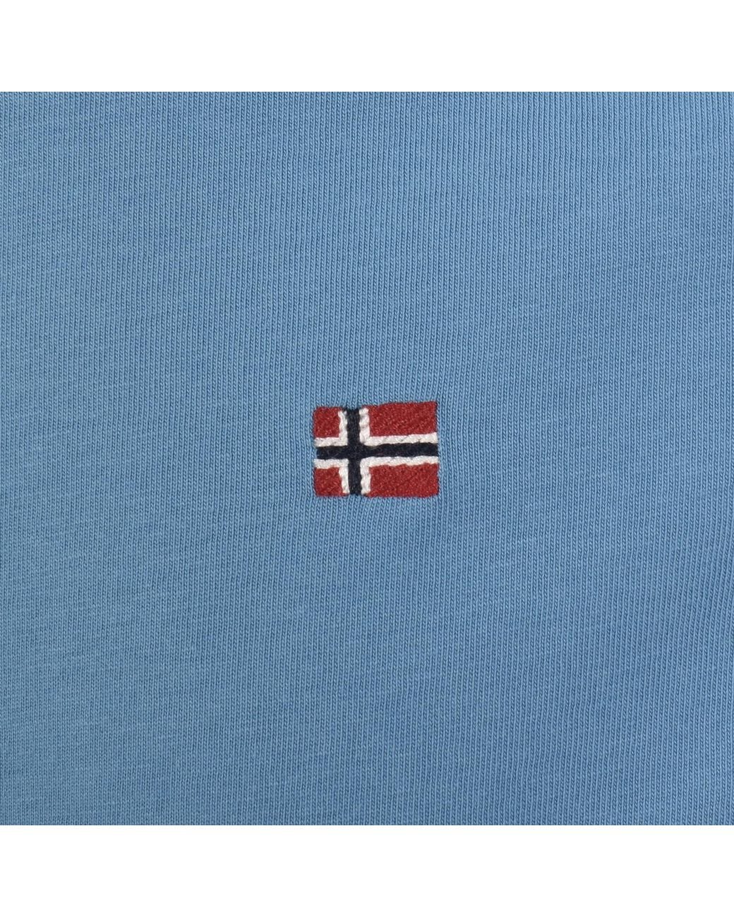 Napapijri Blue Salis Sum Logo T Shirt for men