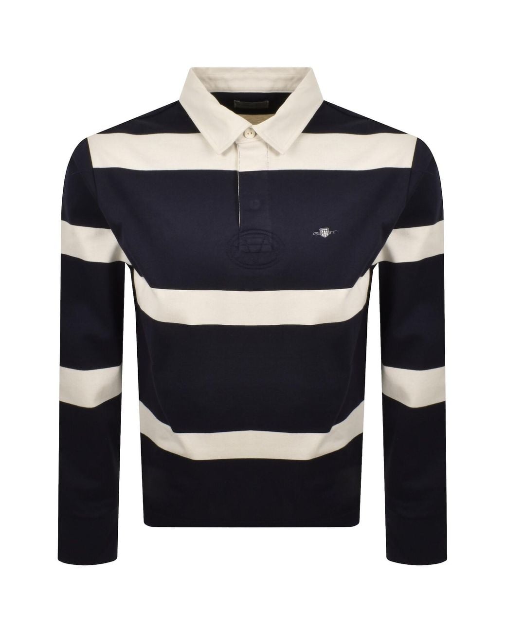 Gant Blue Striped Rugger Polo T Shirt for men