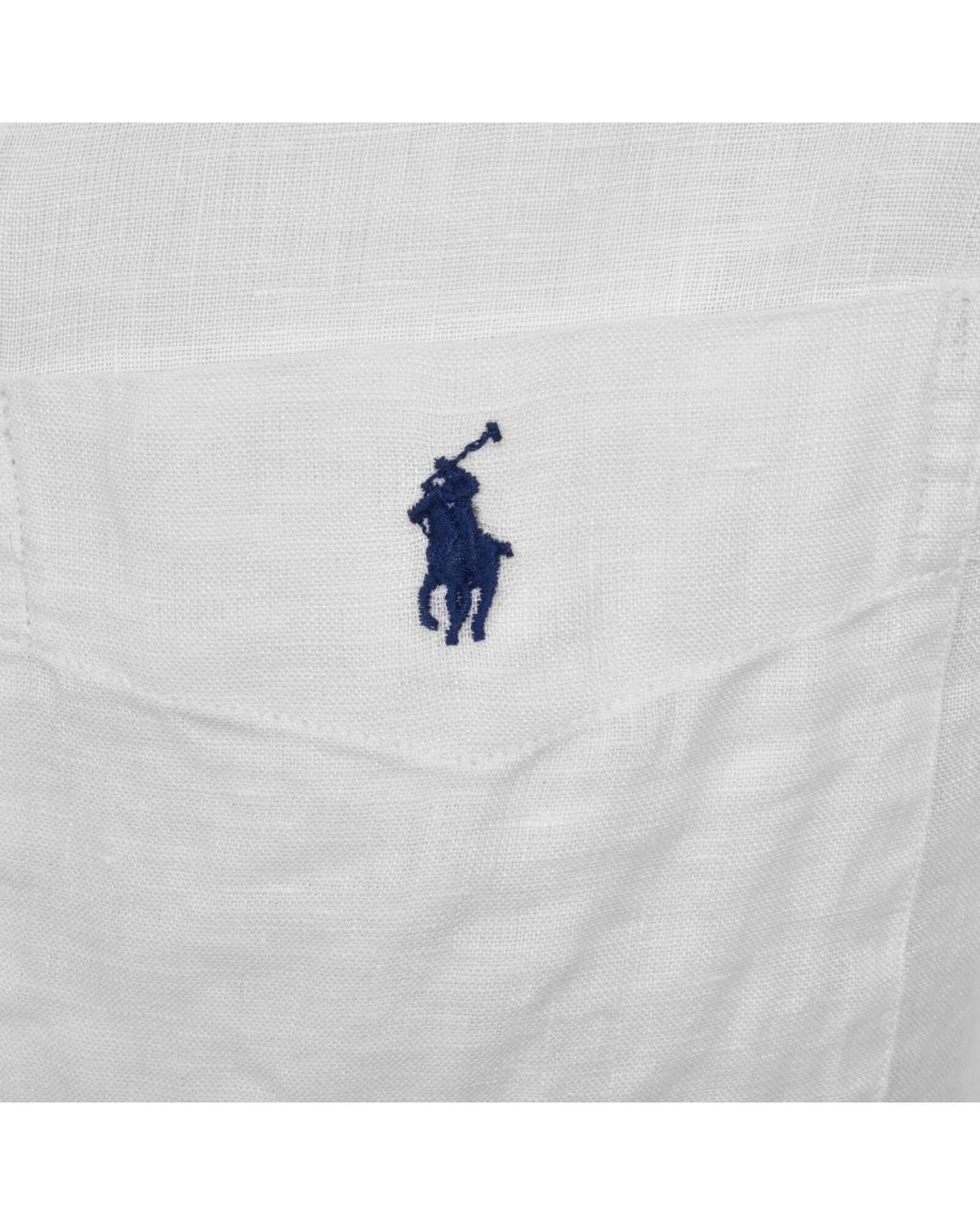 Ralph Lauren Gray Linen Short Sleeve Shirt for men