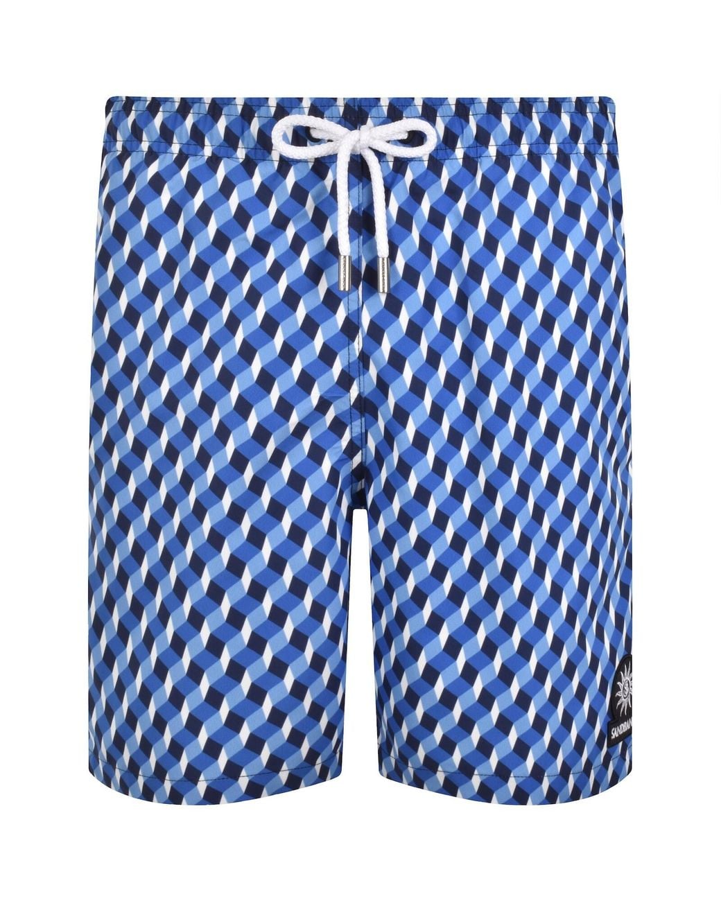 Sandbanks Blue Geometric Swim Shorts for men