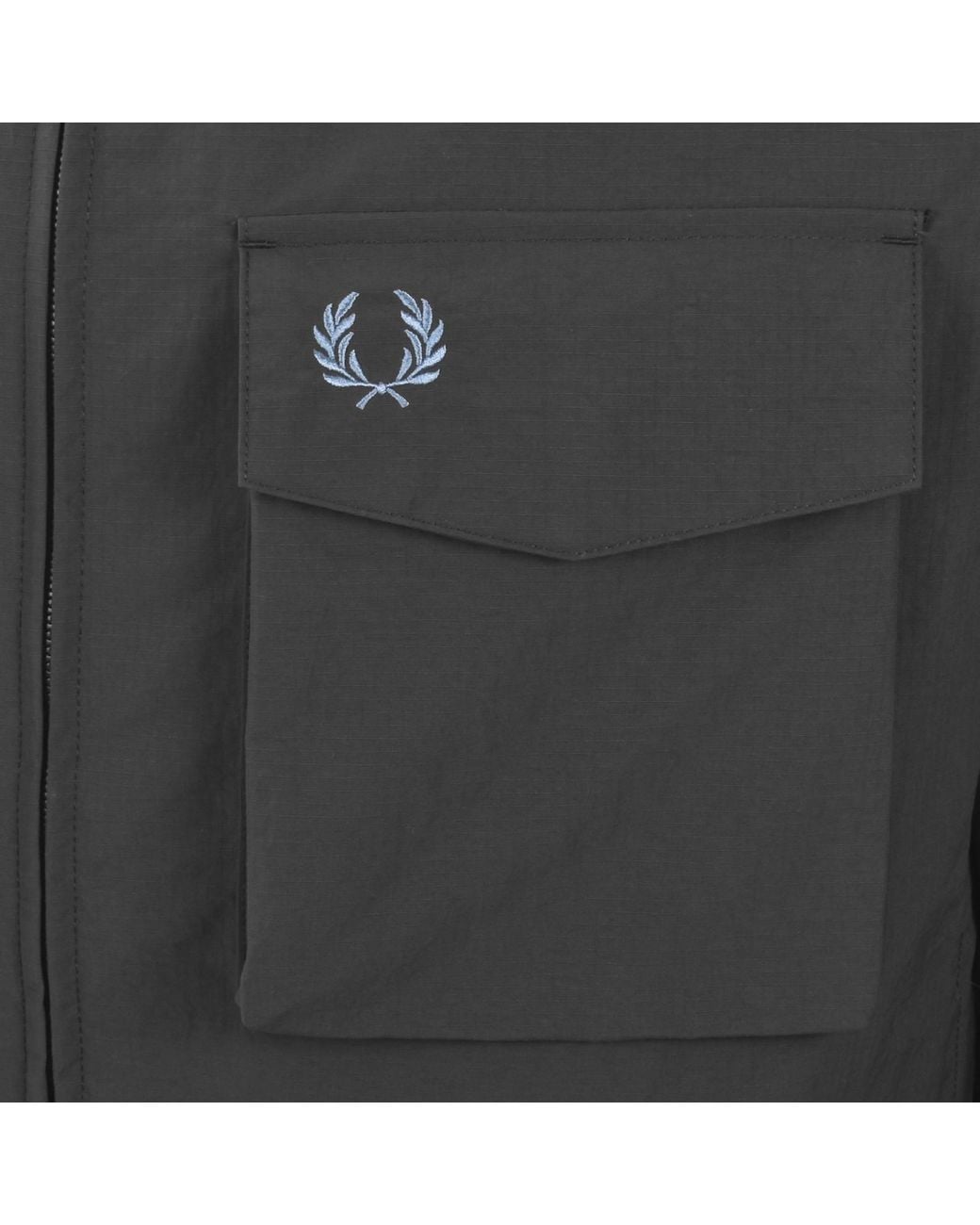 Fred Perry Gray Ripstop Pocket Overshirt for men
