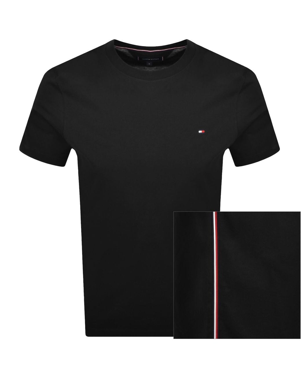 Tommy Hilfiger Black Global Stripe T Shirt for men