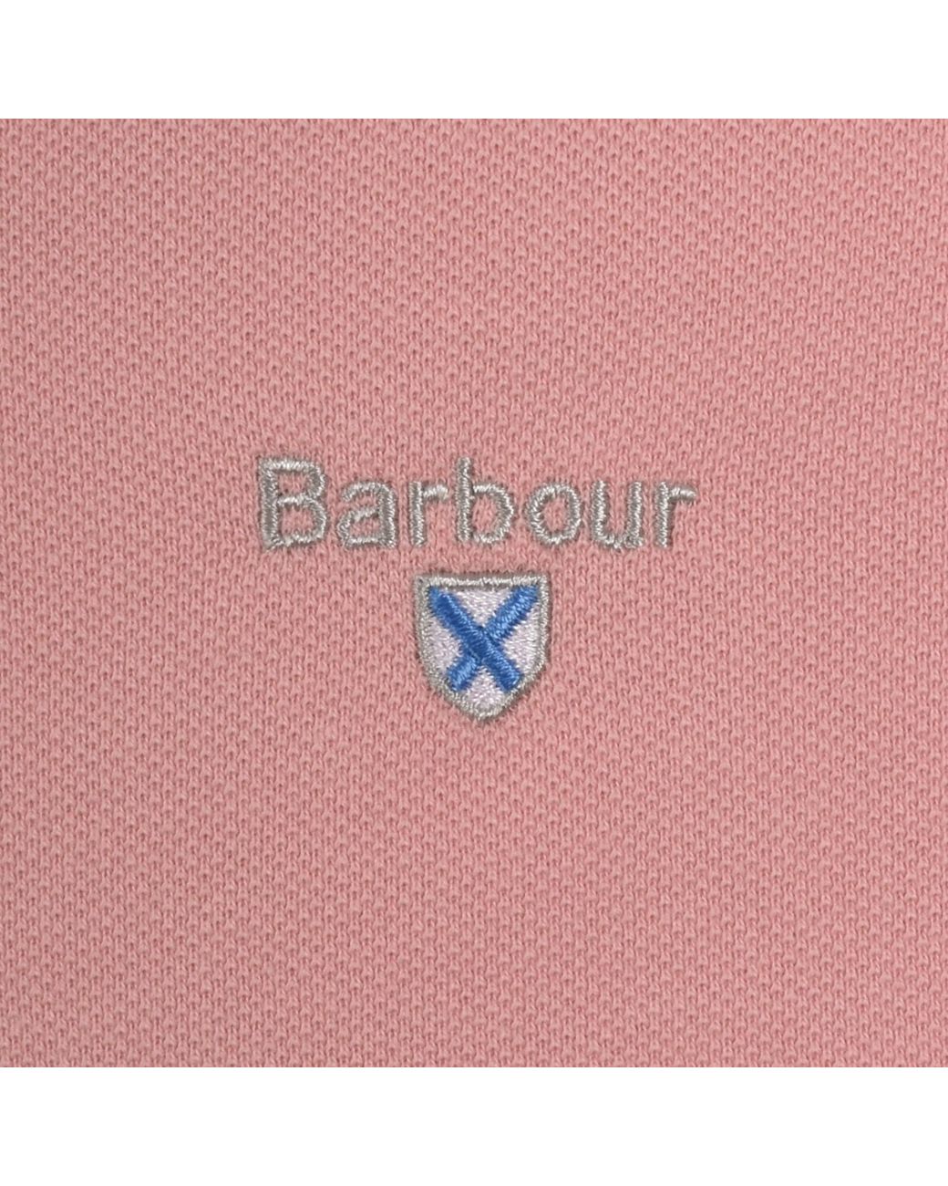 Barbour Pink Tartan Pique Polo T Shirt for men