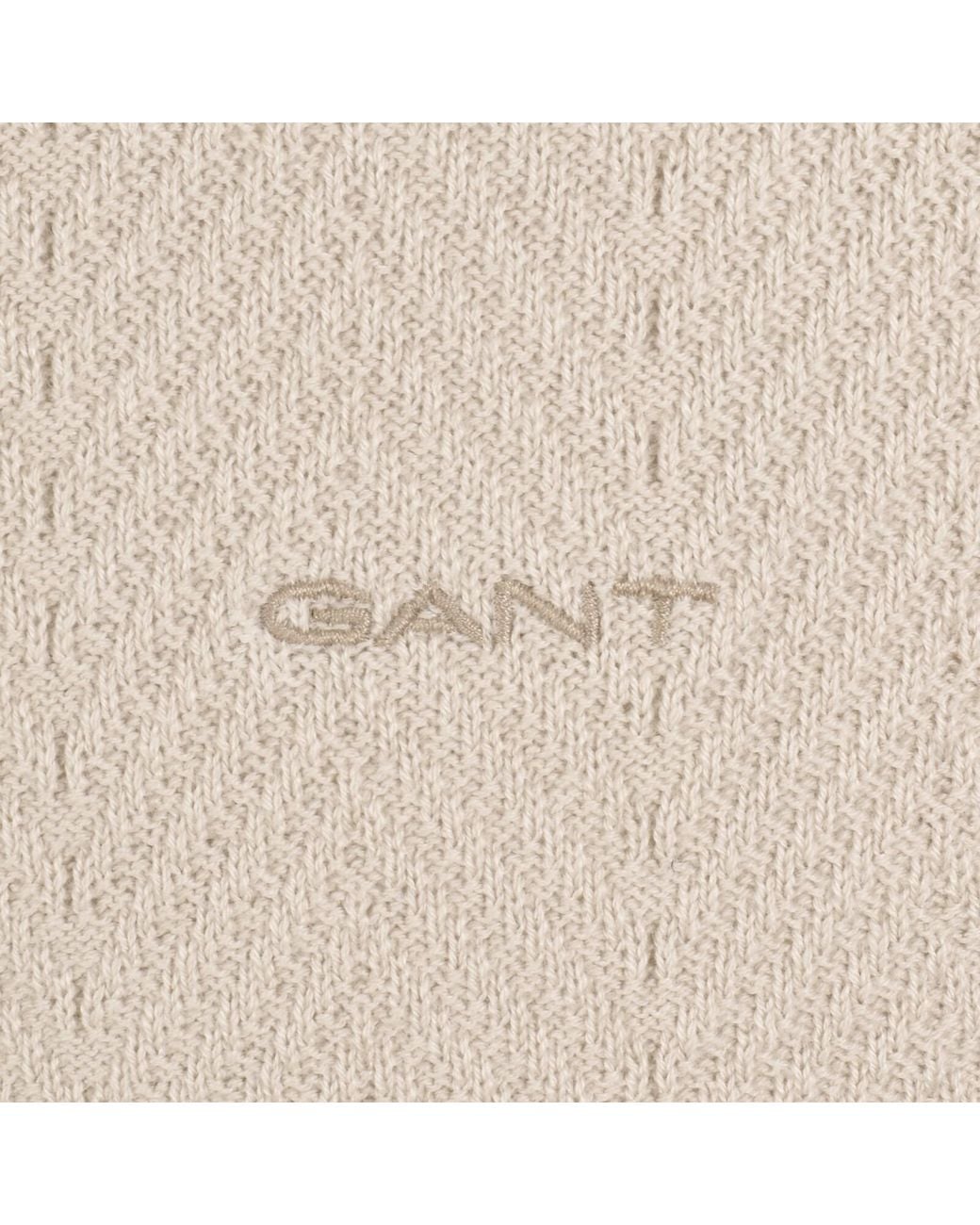 Gant Natural Knit Herringbone Sweatshirt for men