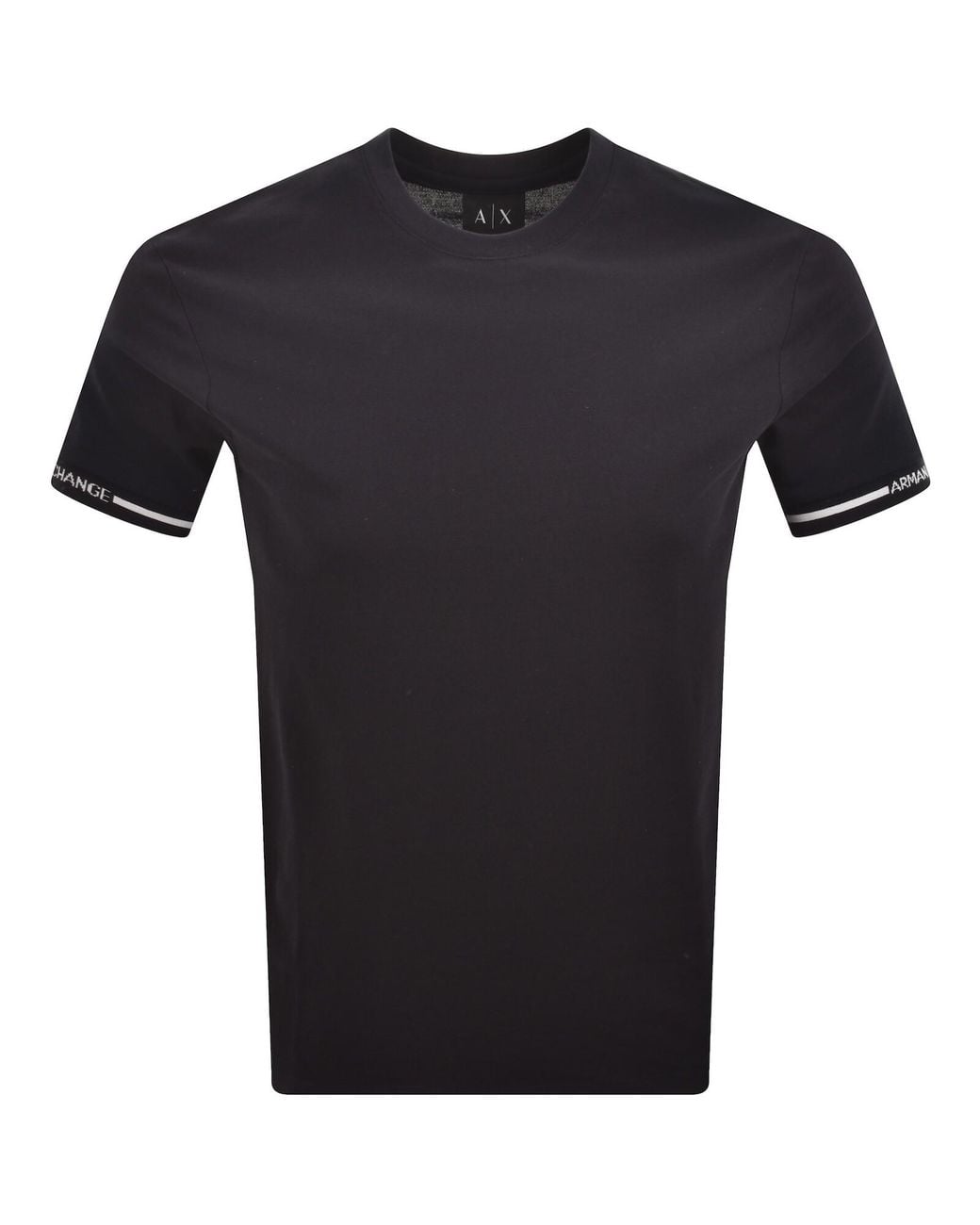 ARMANI EXCHANGE Black Pique T Shirt Deep for men
