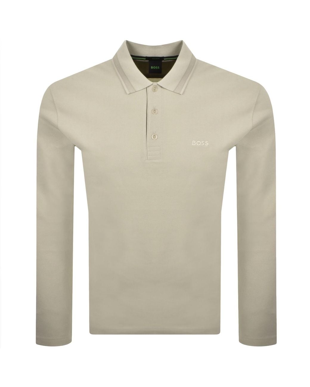 Boss Natural Boss Plisy Long Sleeve Polo T Shirt for men