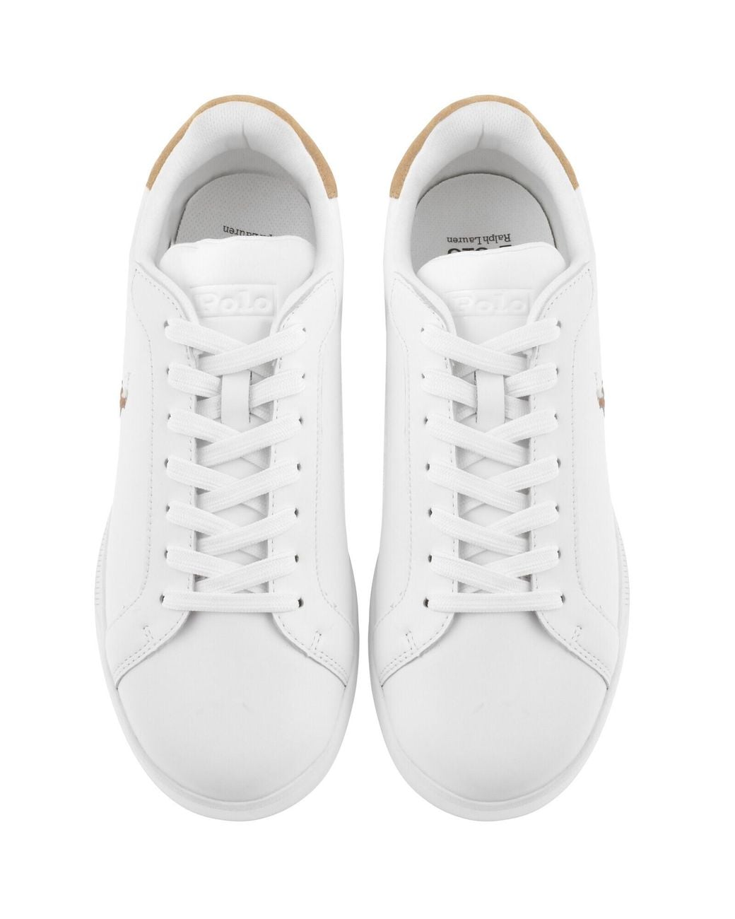 Ralph Lauren White Heritage Court Trainers for men
