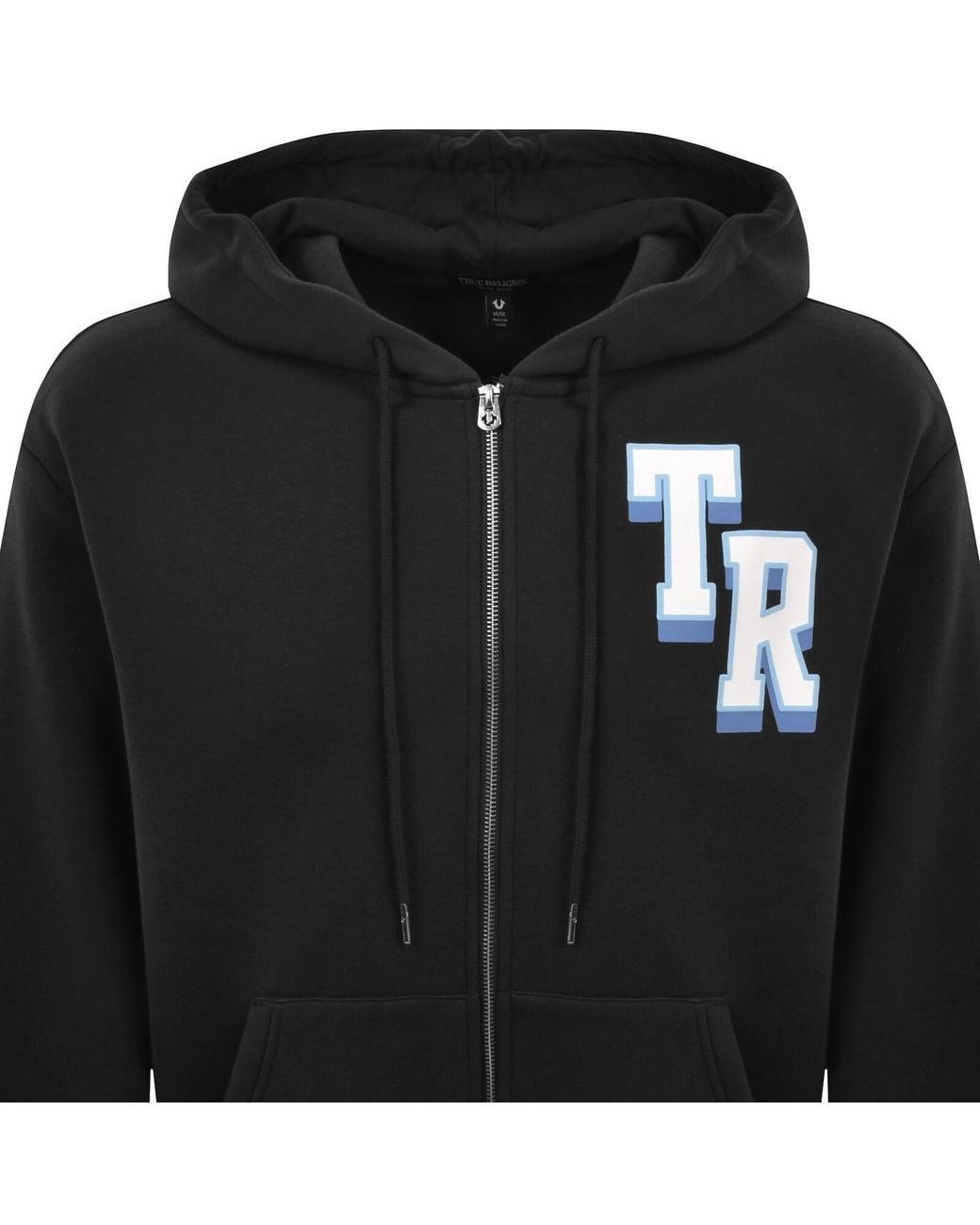 True Religion Black Buddha Face Zip Hoodie for men
