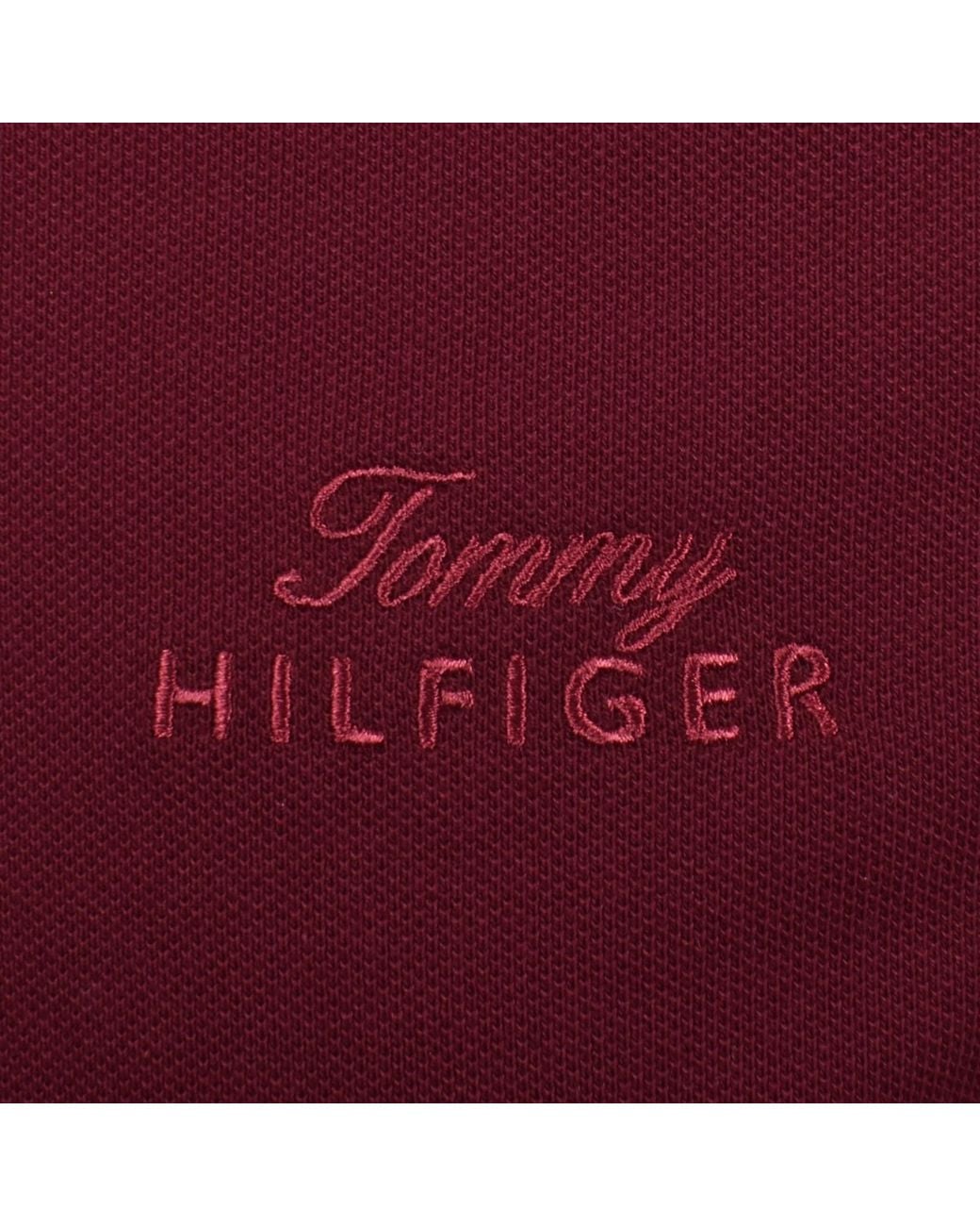 Tommy Hilfiger Red Pique Melange Collar Polo for men