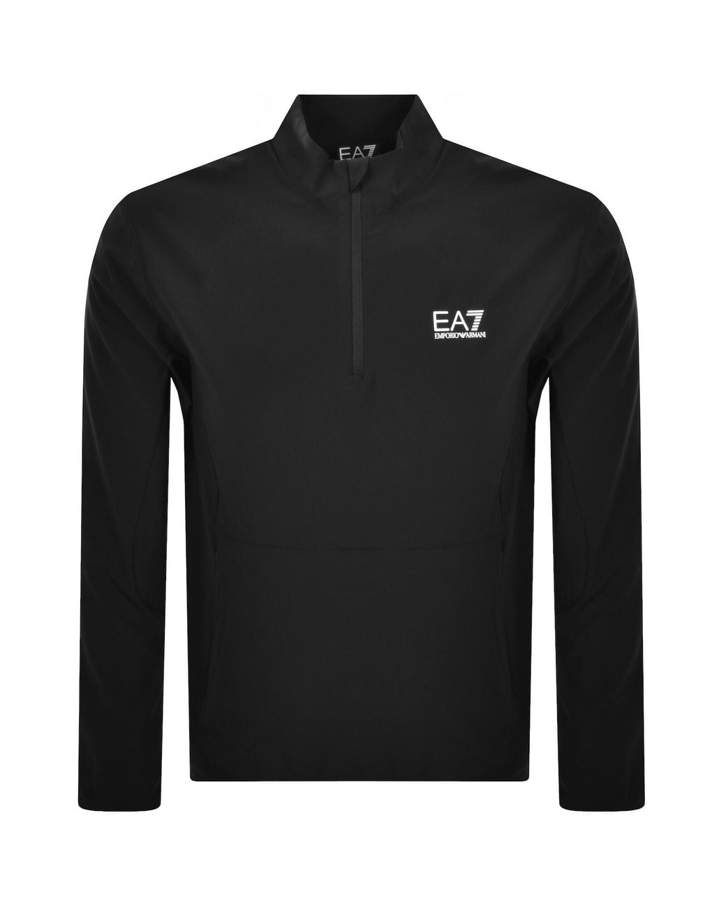 EA7 Black Emporio Armani Half Zip Sweatshirt for men