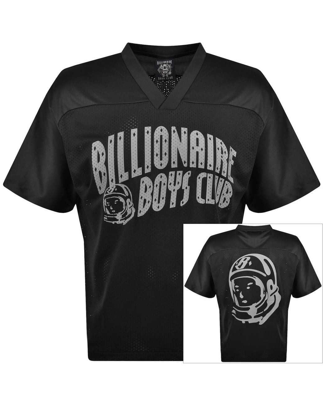 BBCICECREAM Black Mesh Football T Shirt for men