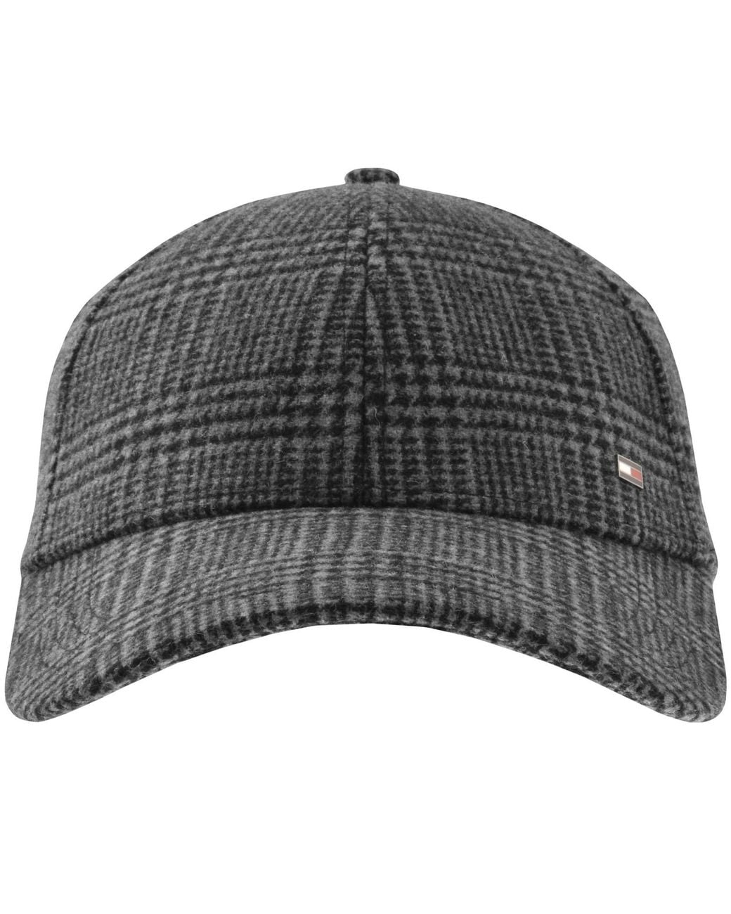 Tommy Hilfiger Gray 6 Panel Check Melton Cap for men