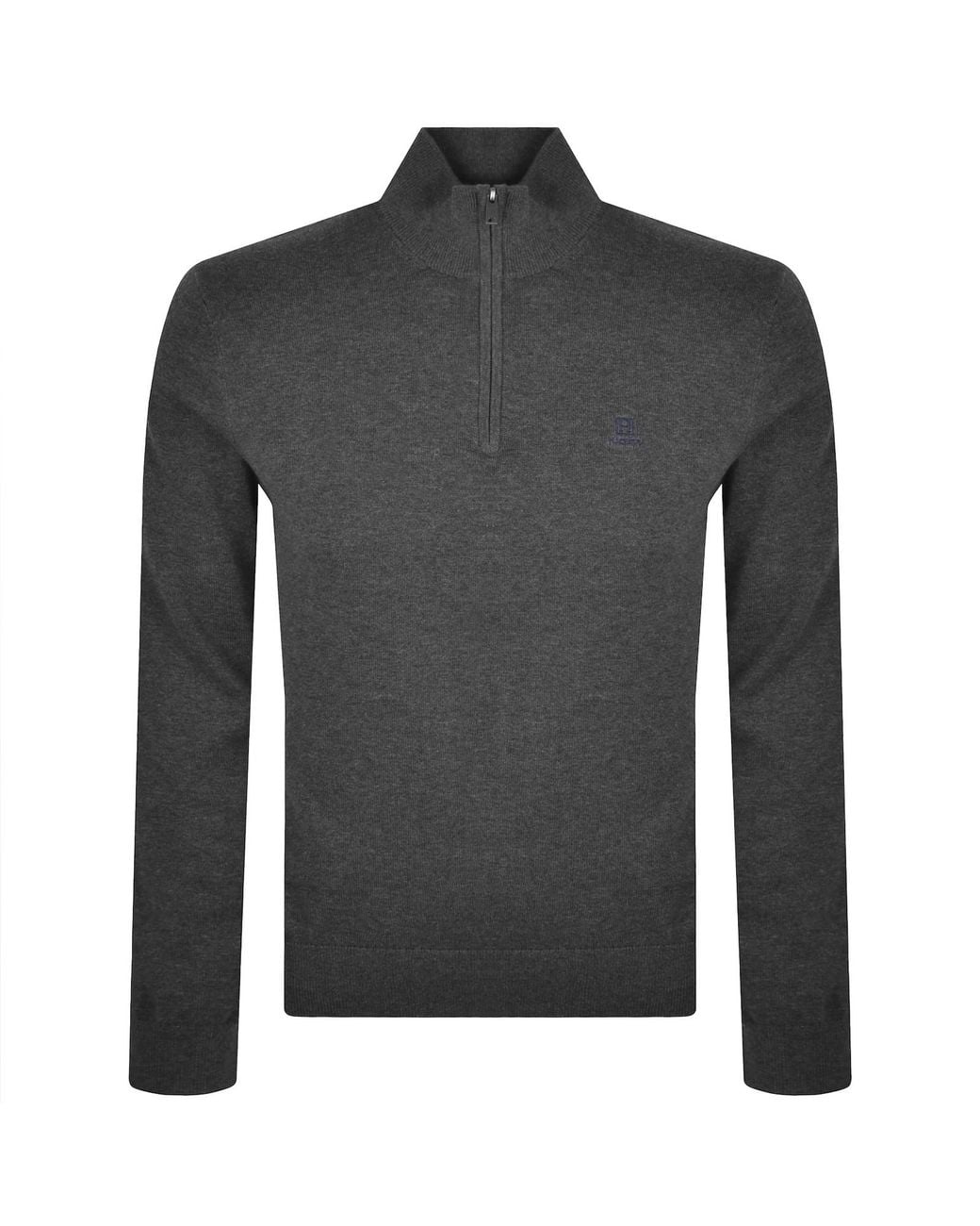 Hackett Gray Heritage Half Zip Sweatshirt for men
