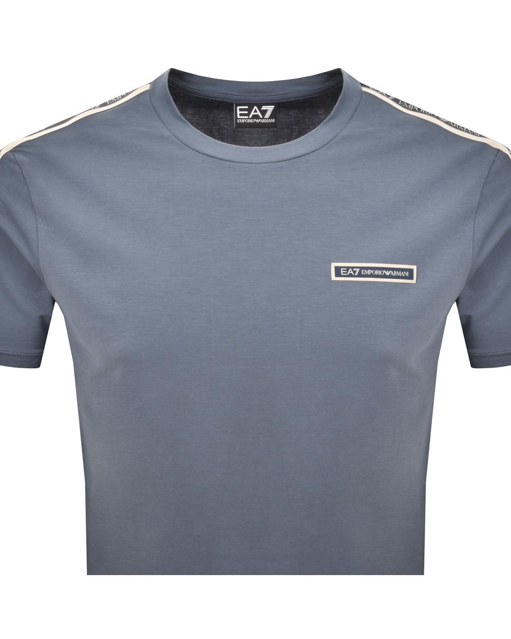EA7 Blue Emporio Armani Logo T Shirt for men