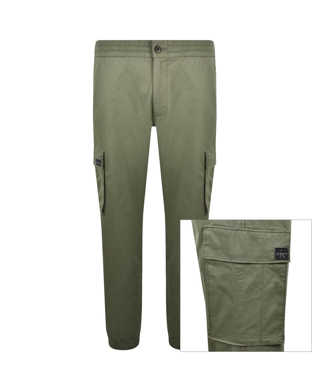 Calvin Klein Green Jeans Skinny Cargo Trousers for men
