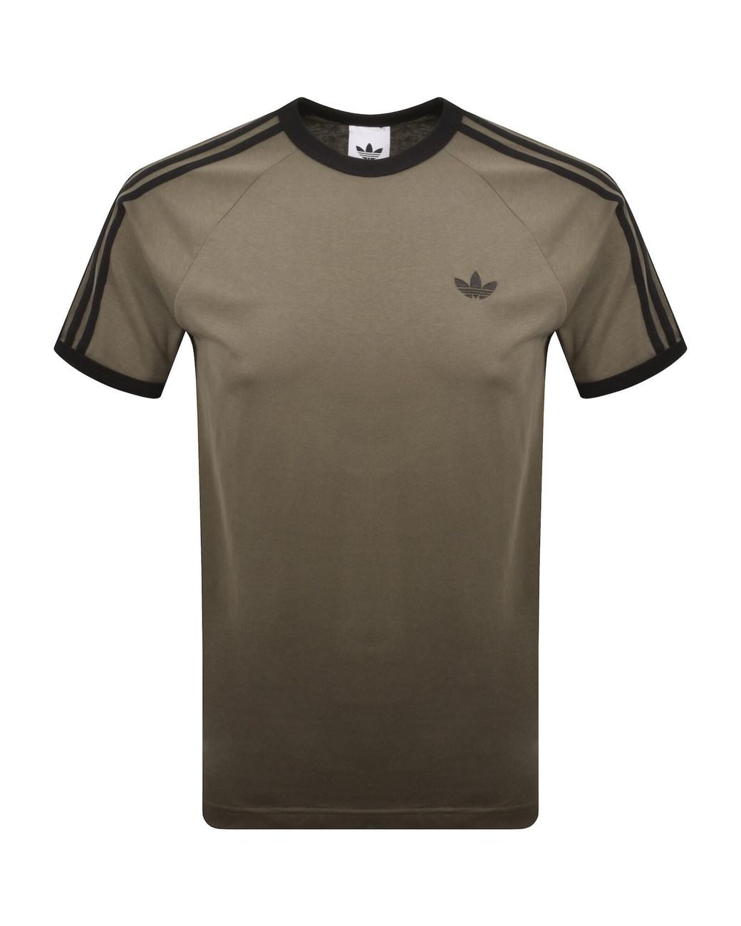 Adidas Originals Green 3 Stripes T Shirt Khaki for men